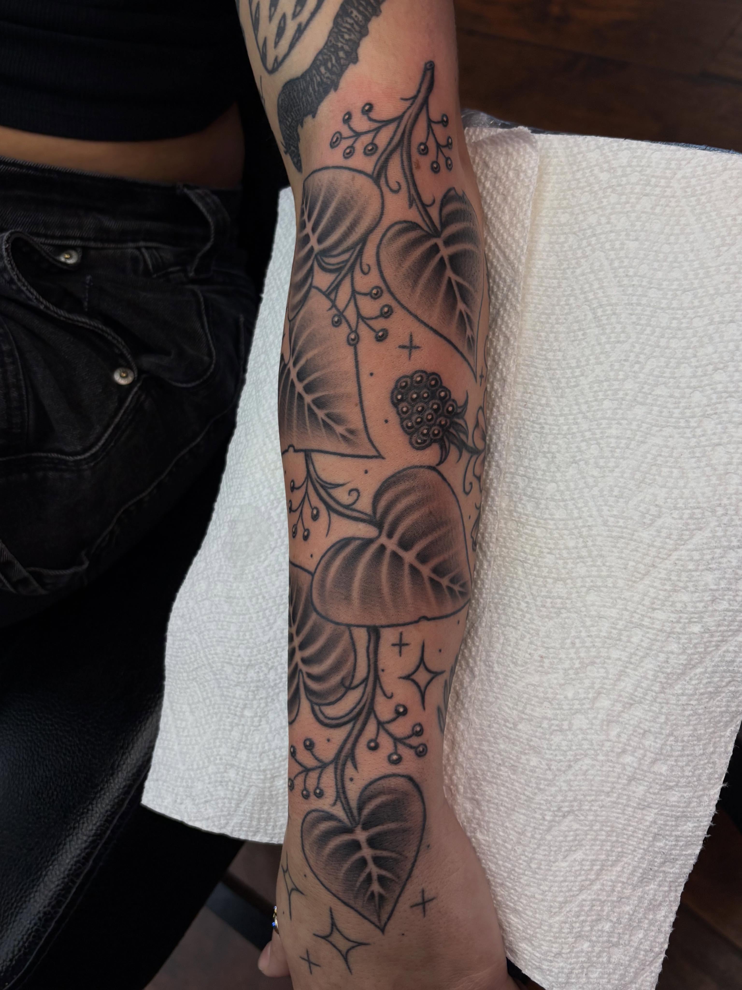 Tattoo by @skyecaliforniaink — black_and_grey