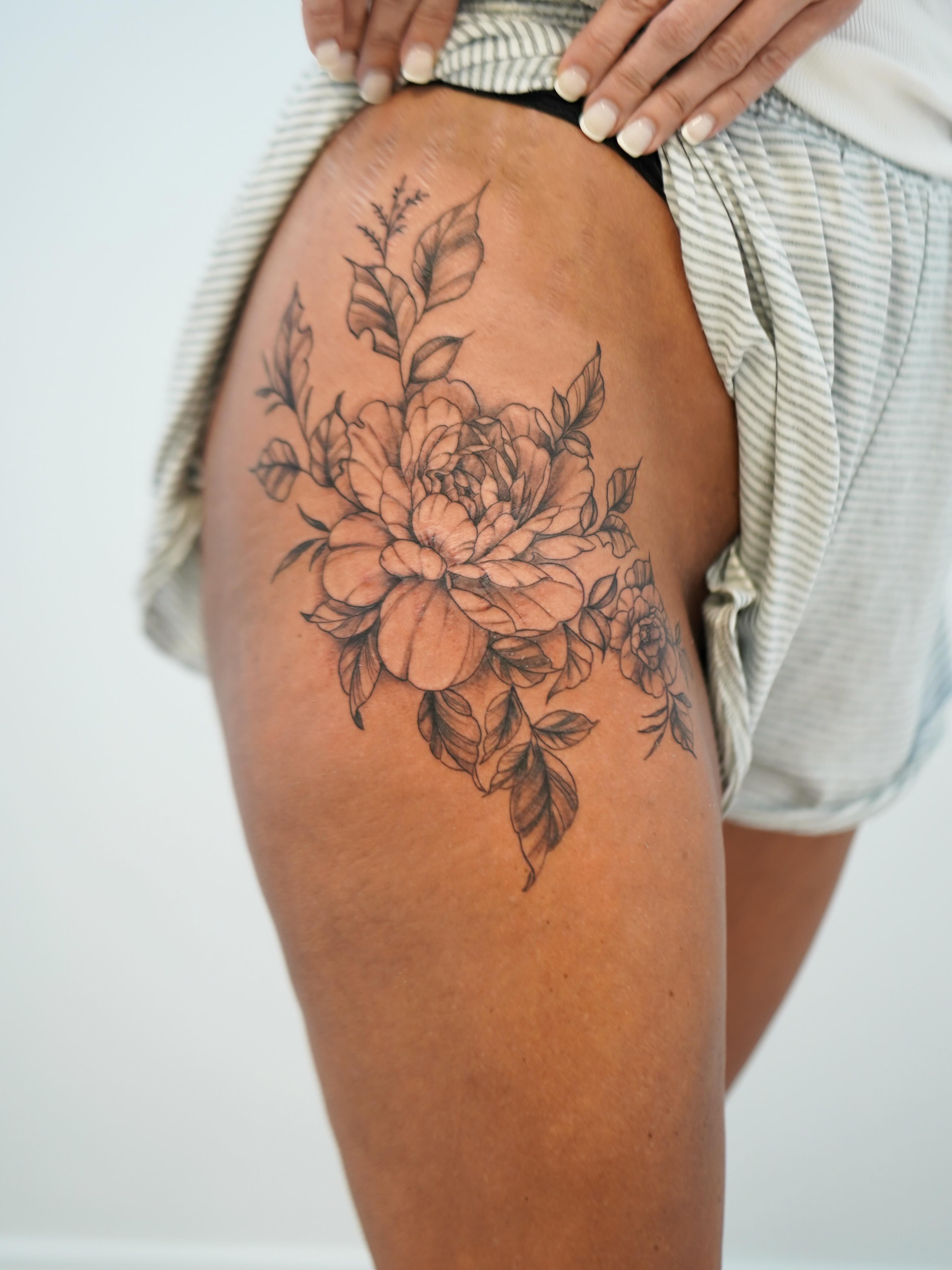 Tattoo by @skylito_creations — black_and_grey