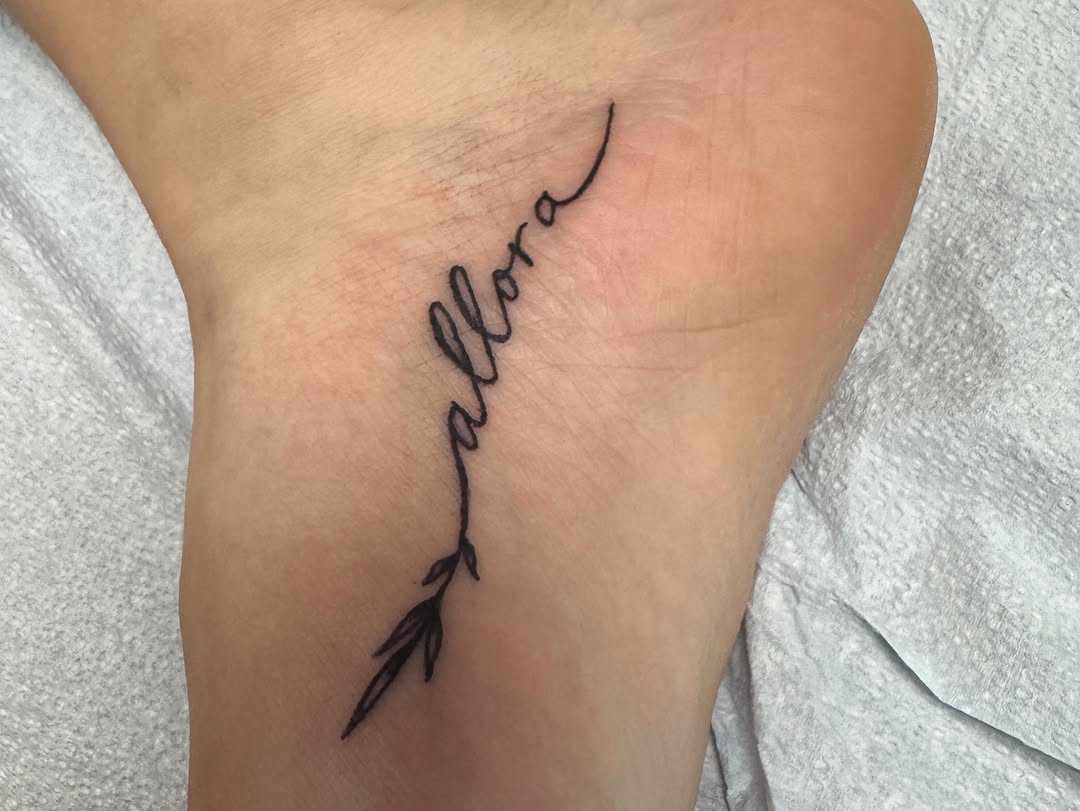 Tattoo by @marissa_tattoos — lettering_script, fine_line