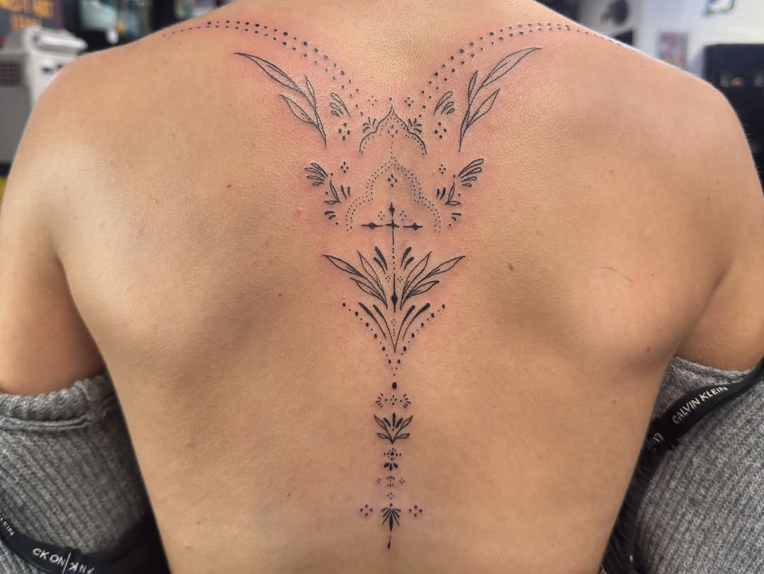 Tattoo by @marissa_tattoos — ornamental, dotwork