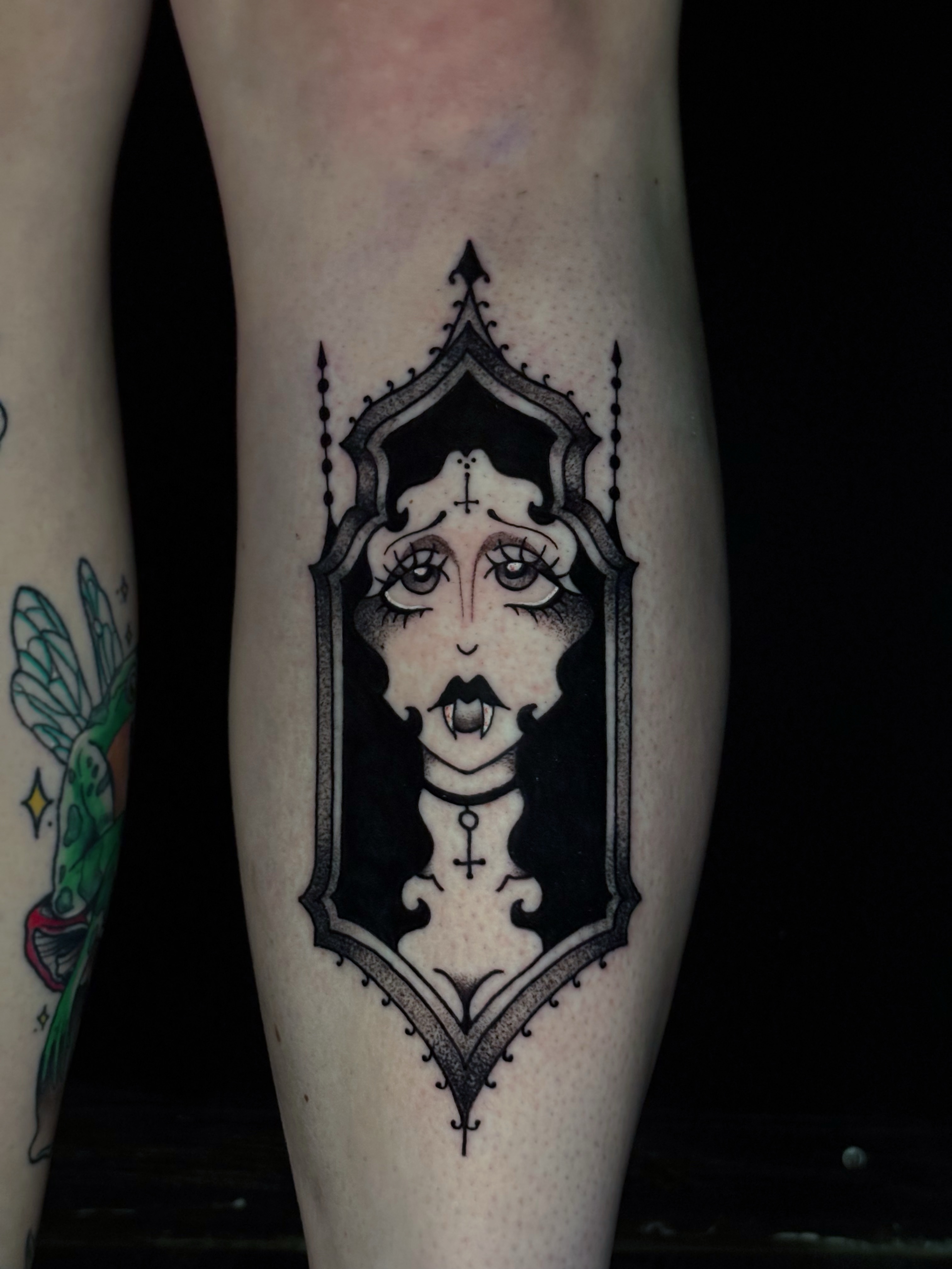 Tattoo by @call.me.crybabyy — dark_realism, dotwork
