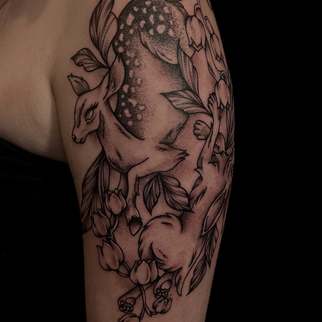 Tattoo by @pourriink — dotwork, fine_line