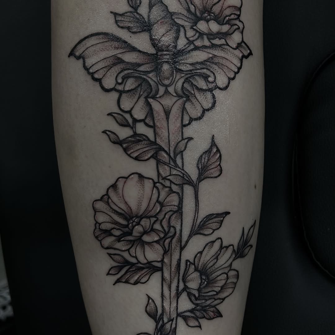 Tattoo by @pourriink — black_and_grey, realism