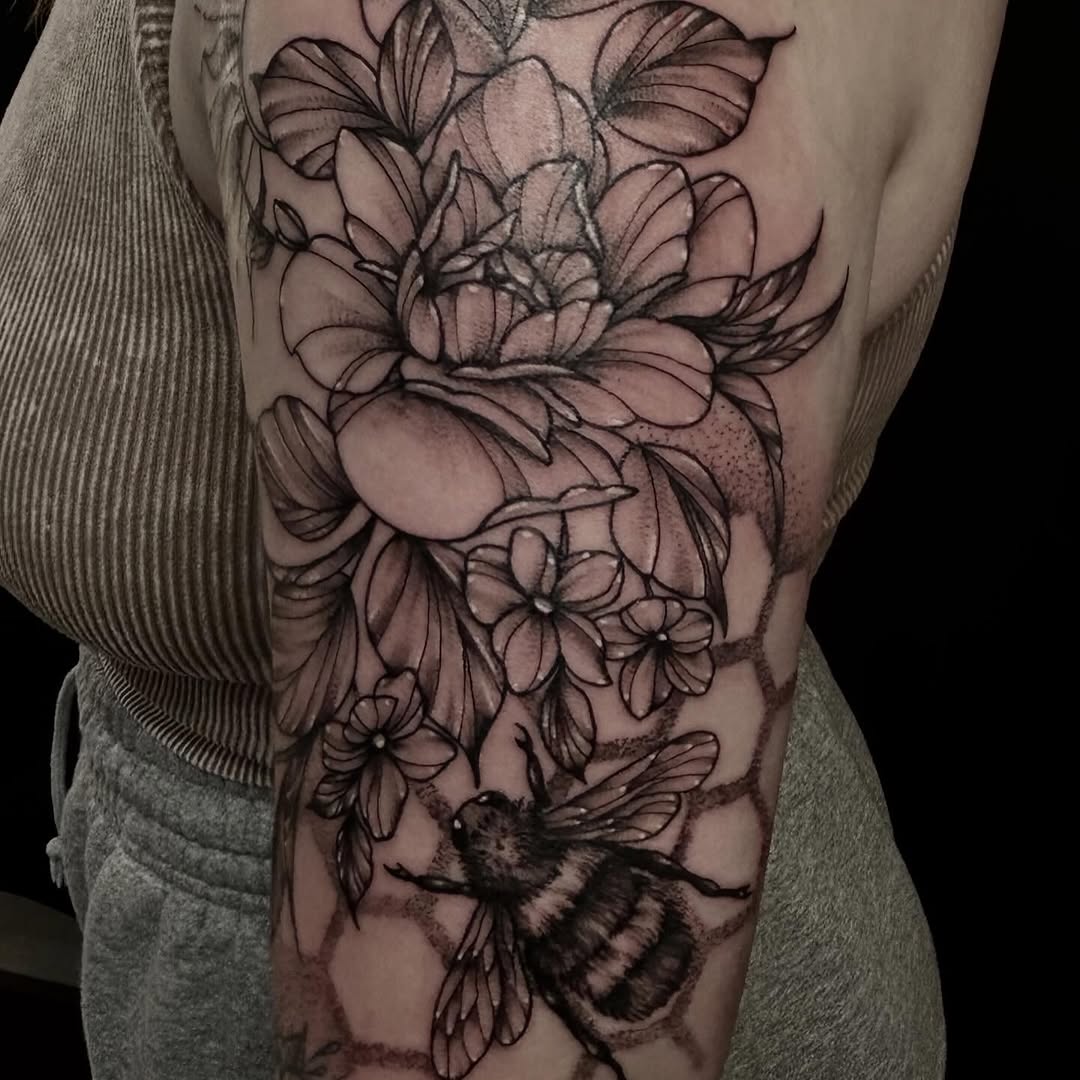 Tattoo by @pourriink — black_and_grey, realism