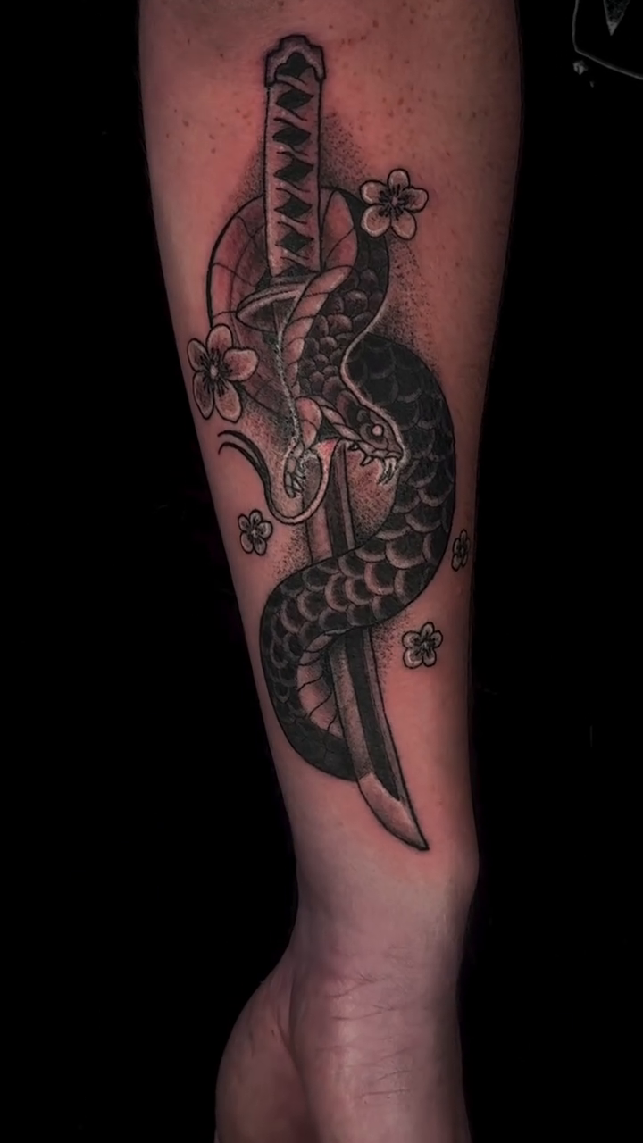 Tattoo by @brandxn_seven — japanese_irezumi, black_and_grey