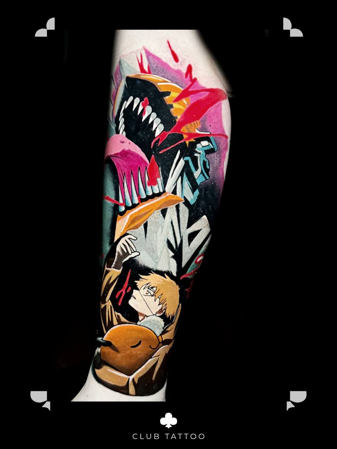 Tattoo by @psoedeathletter27 — anime, trash_polka