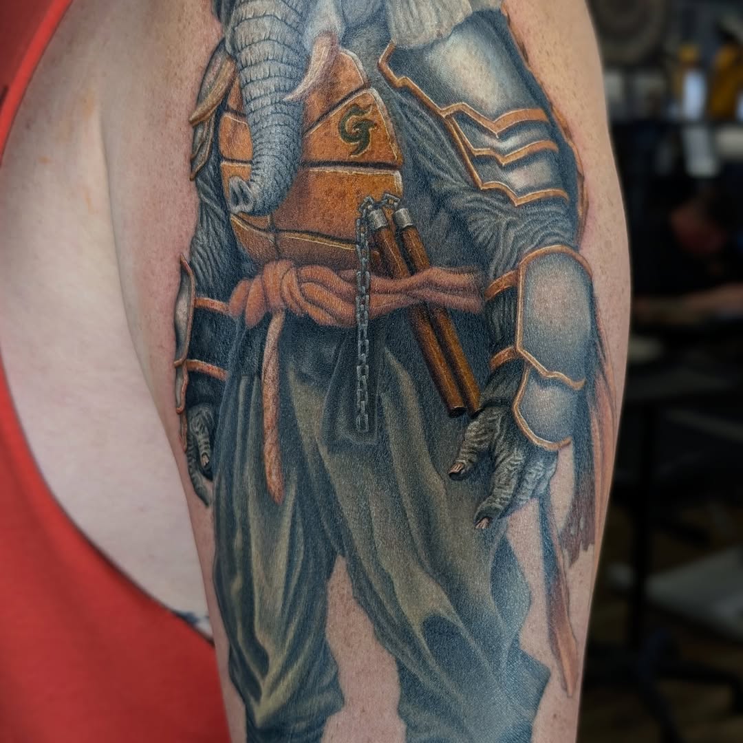 Tattoo by @hew_hoff — realism, black_and_grey