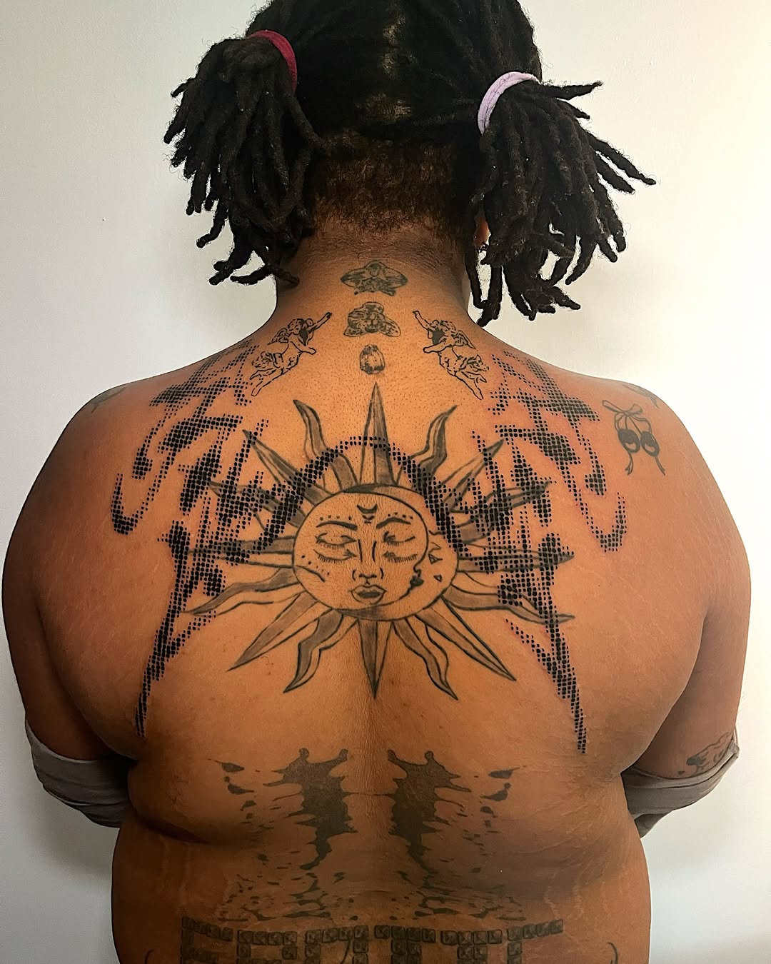 Tattoo by @sugarscab — black_and_grey, dotwork
