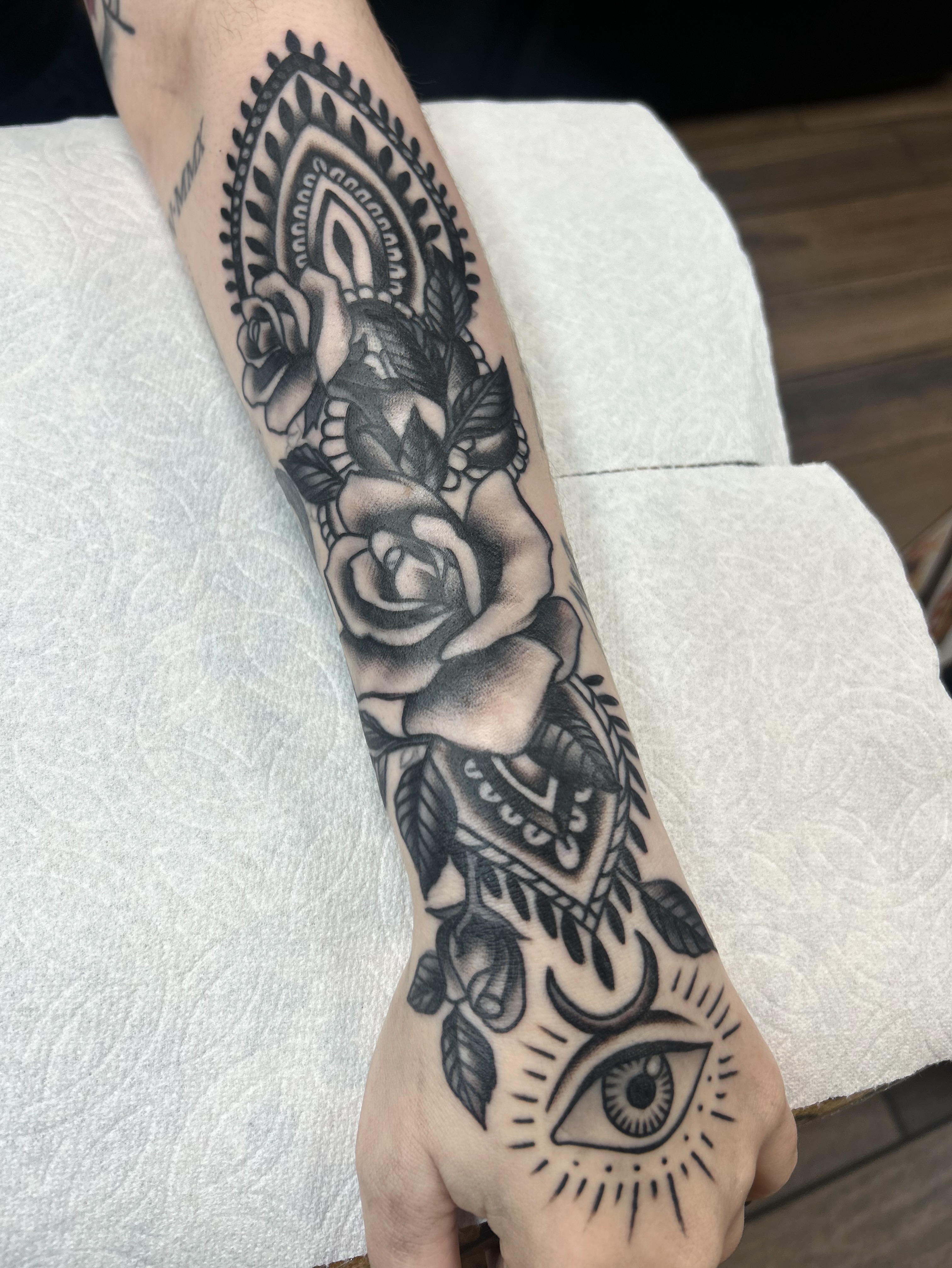 Tattoo by @viviantattoos — american_traditional, black_and_grey