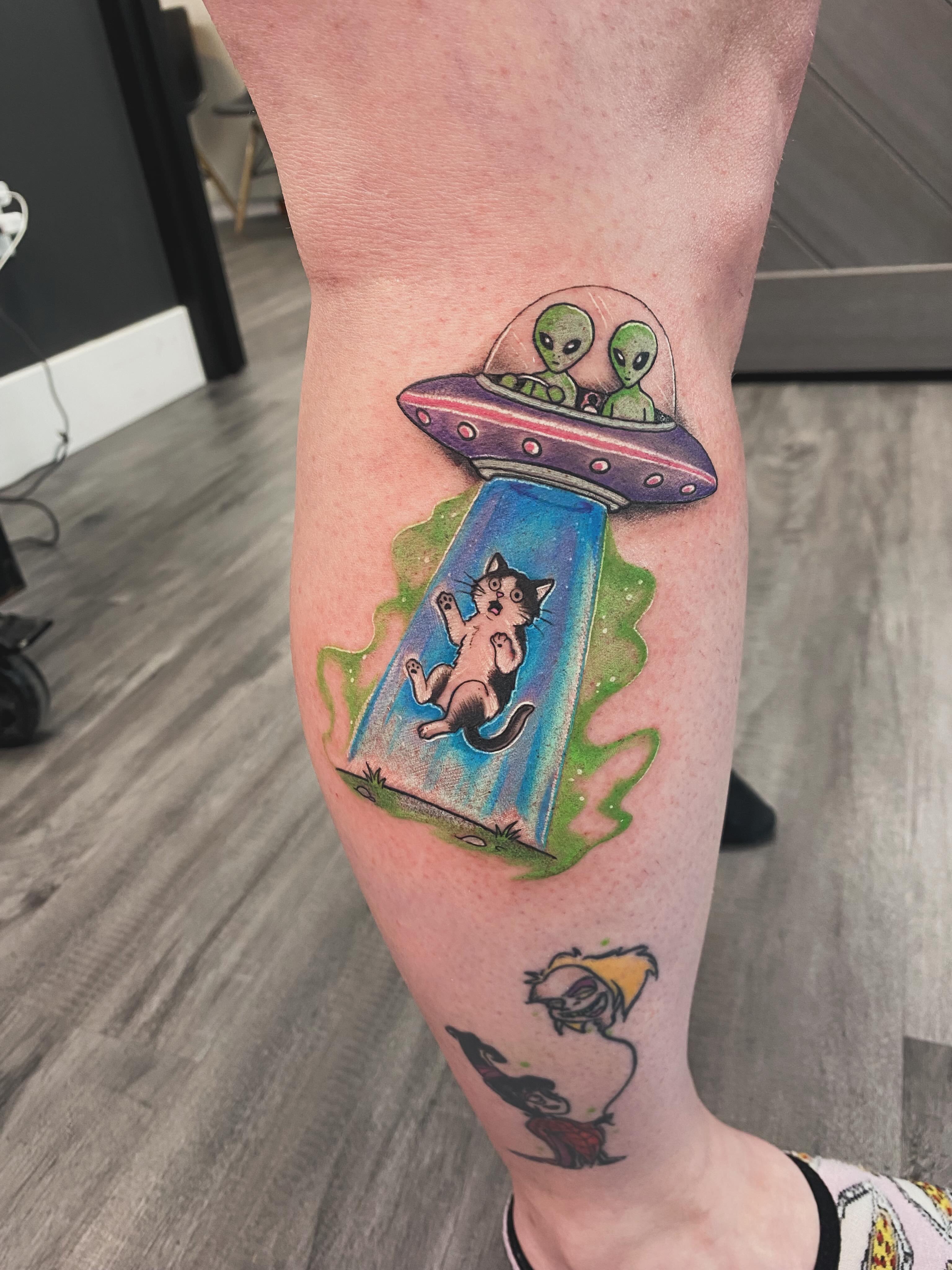 Tattoo by @wariospeedwagon — illustrative, dotwork