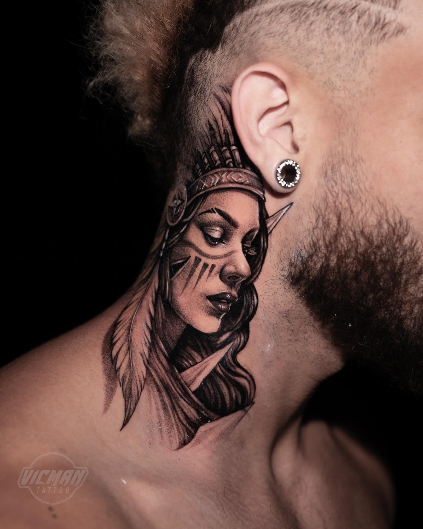 Tattoo by @vicmantattooartist — realism, black_and_grey