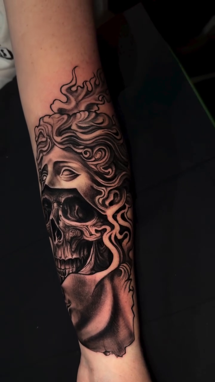 Tattoo by @coreyryantattoo — black_and_grey, realism