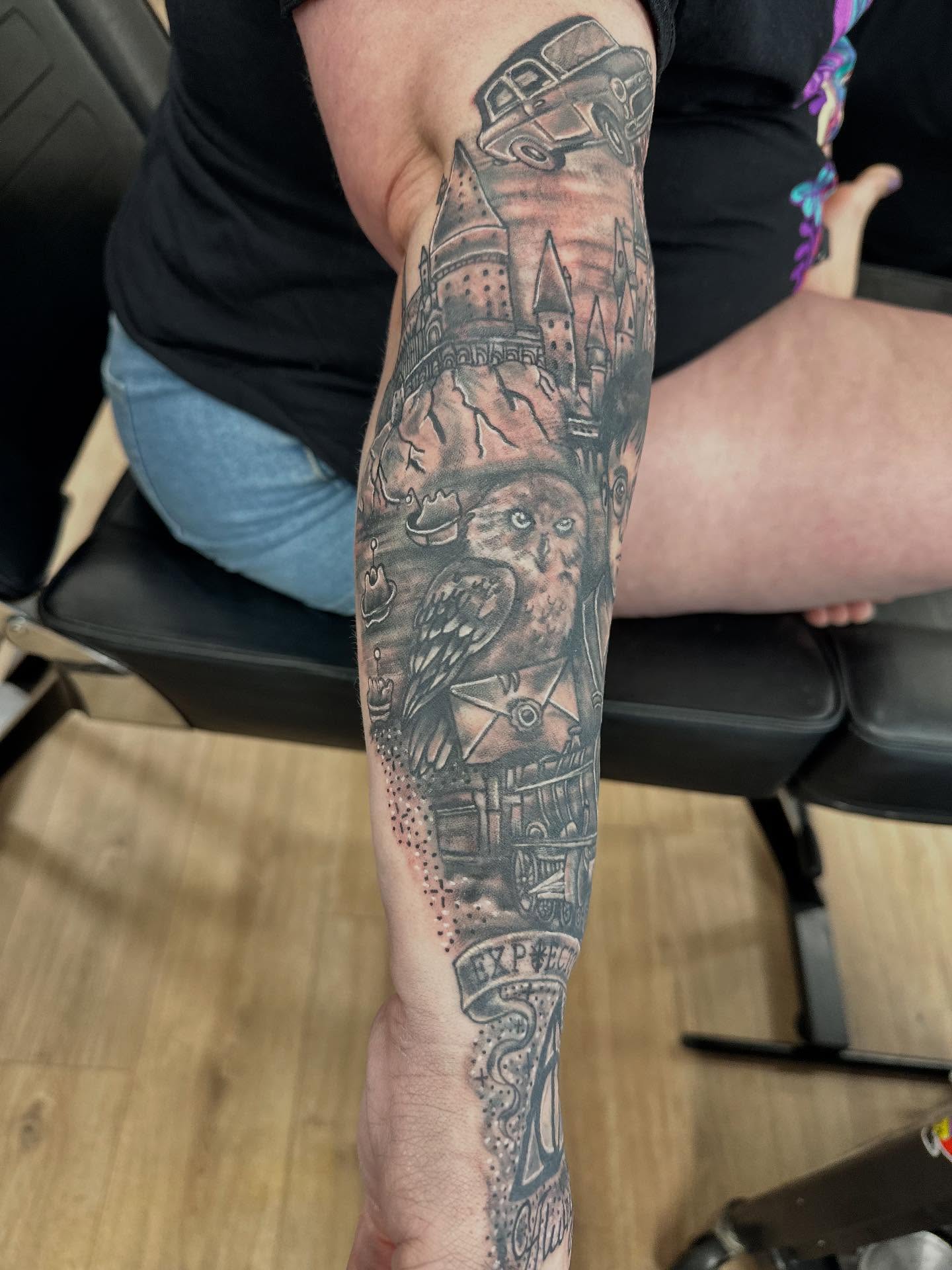 Tattoo by @dsteal03 — black_and_grey, realism