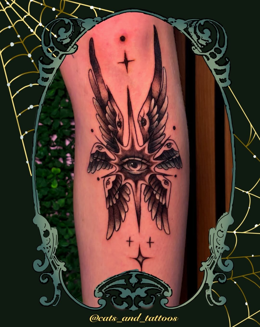 Tattoo by @cats_and_tattoos โ black_and_grey, dark_realism
