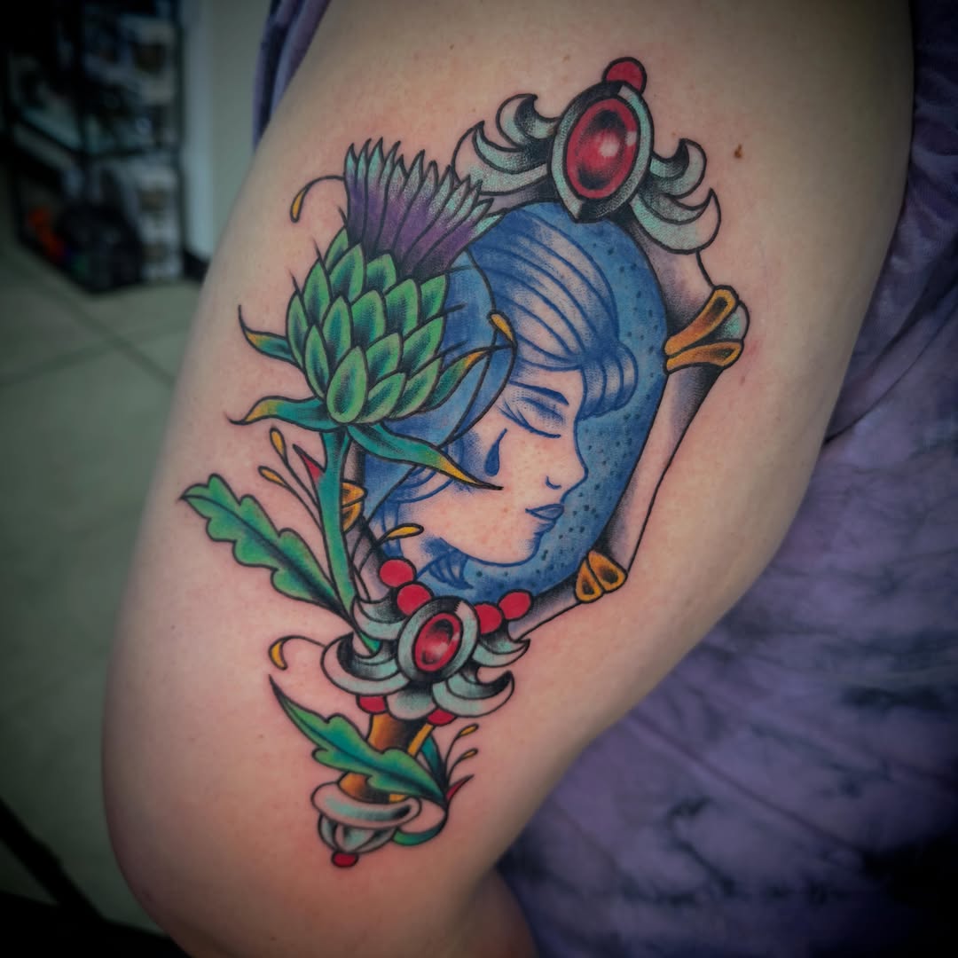Tattoo by @pansy_ink — american_traditional, dotwork