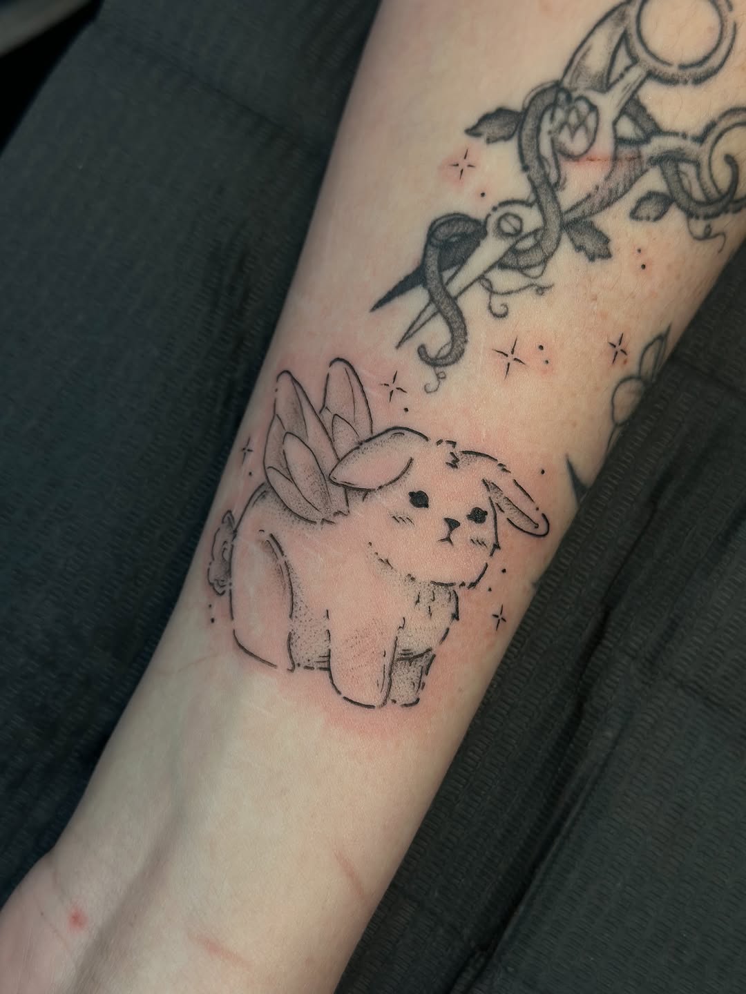 Tattoo by @peach_punk — fine_line, dotwork
