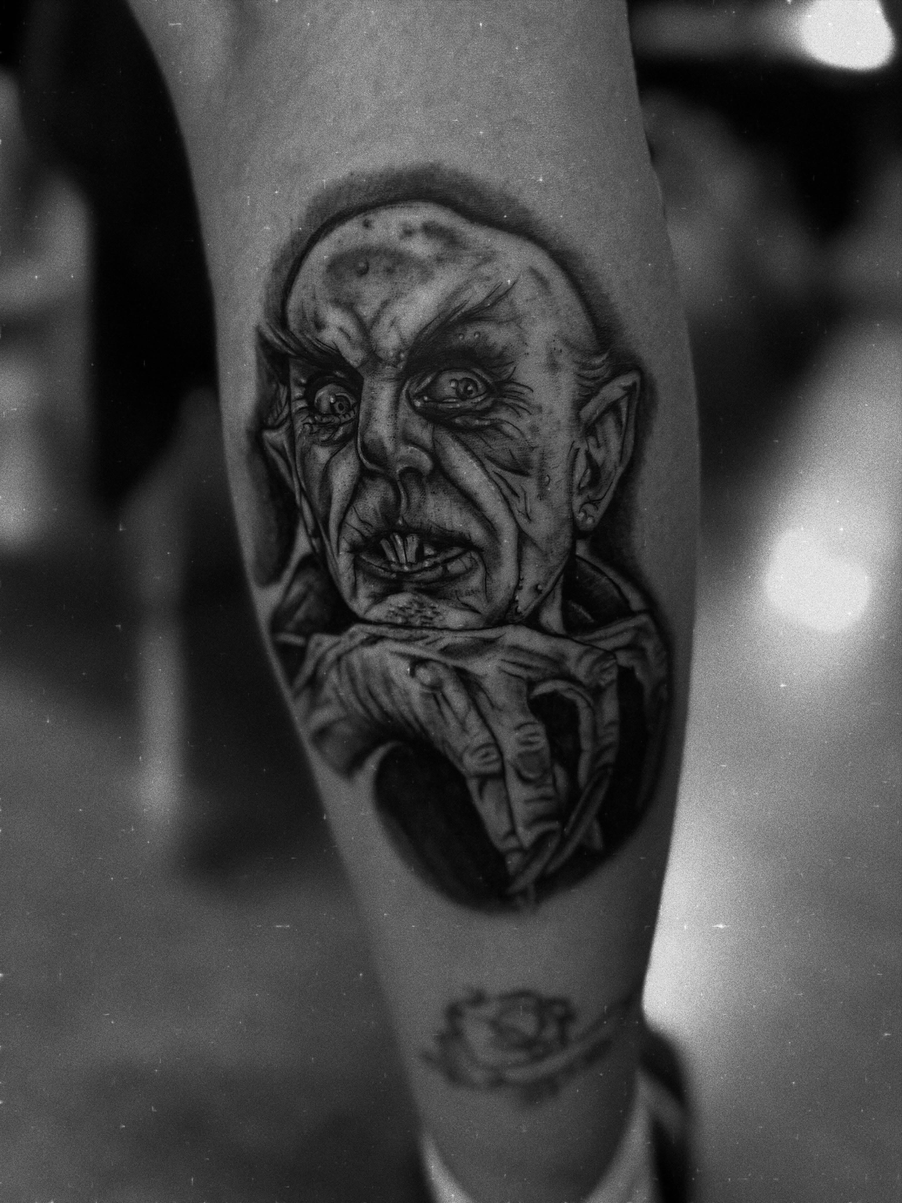 Clown realism tattoo on the forearm by Giana Martinez, Wichita, Kansas
