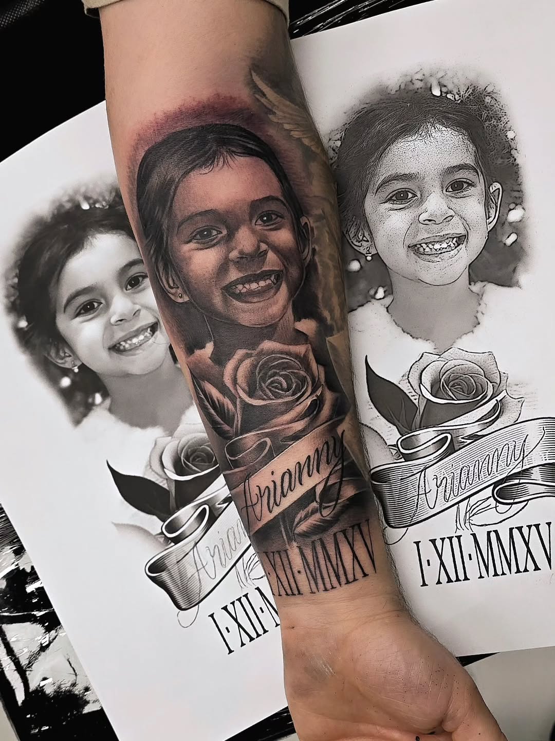 Tattoo by @mager_tattoos — realism, lettering_script