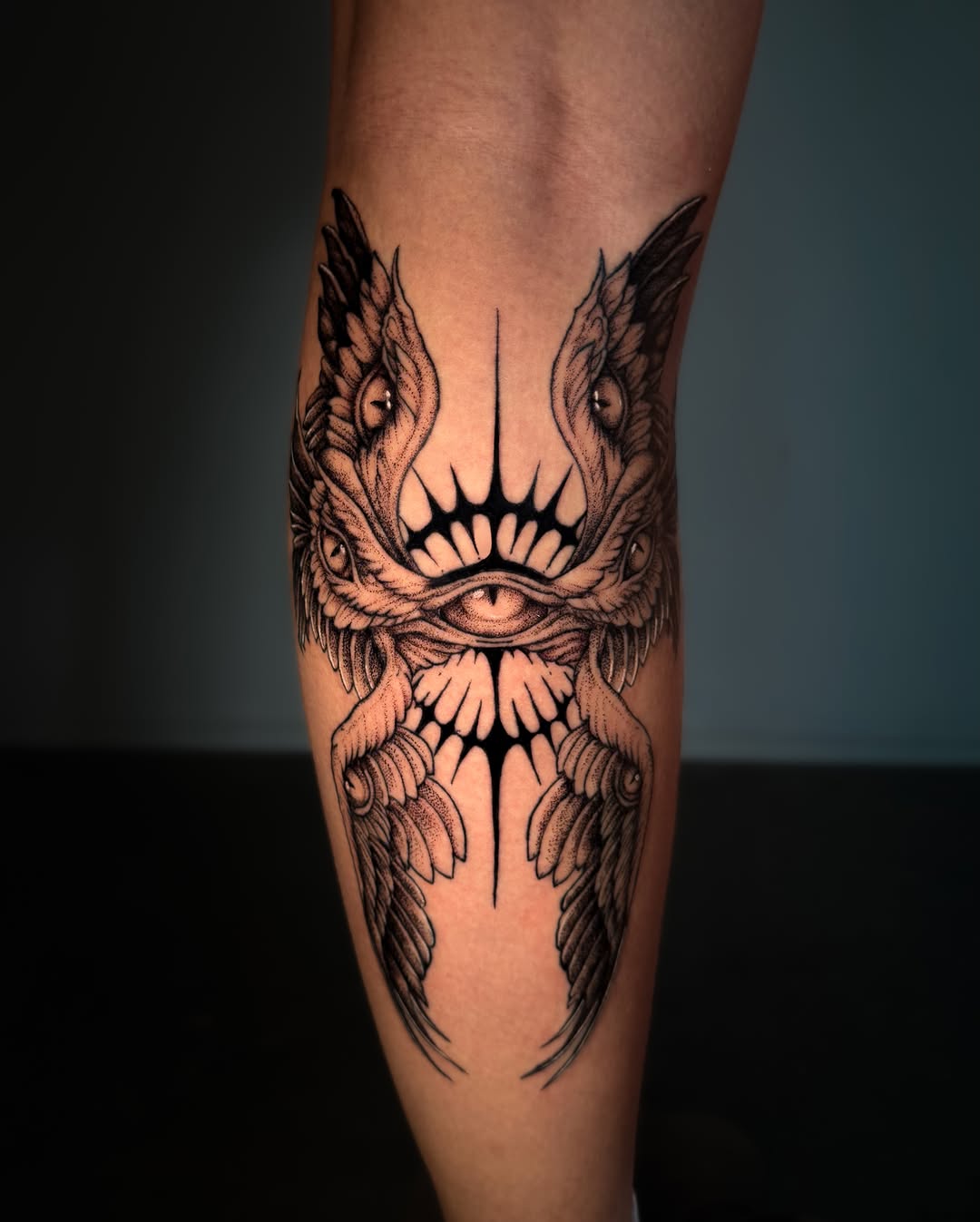 Tattoo by @tatbykam — black_and_grey, dotwork