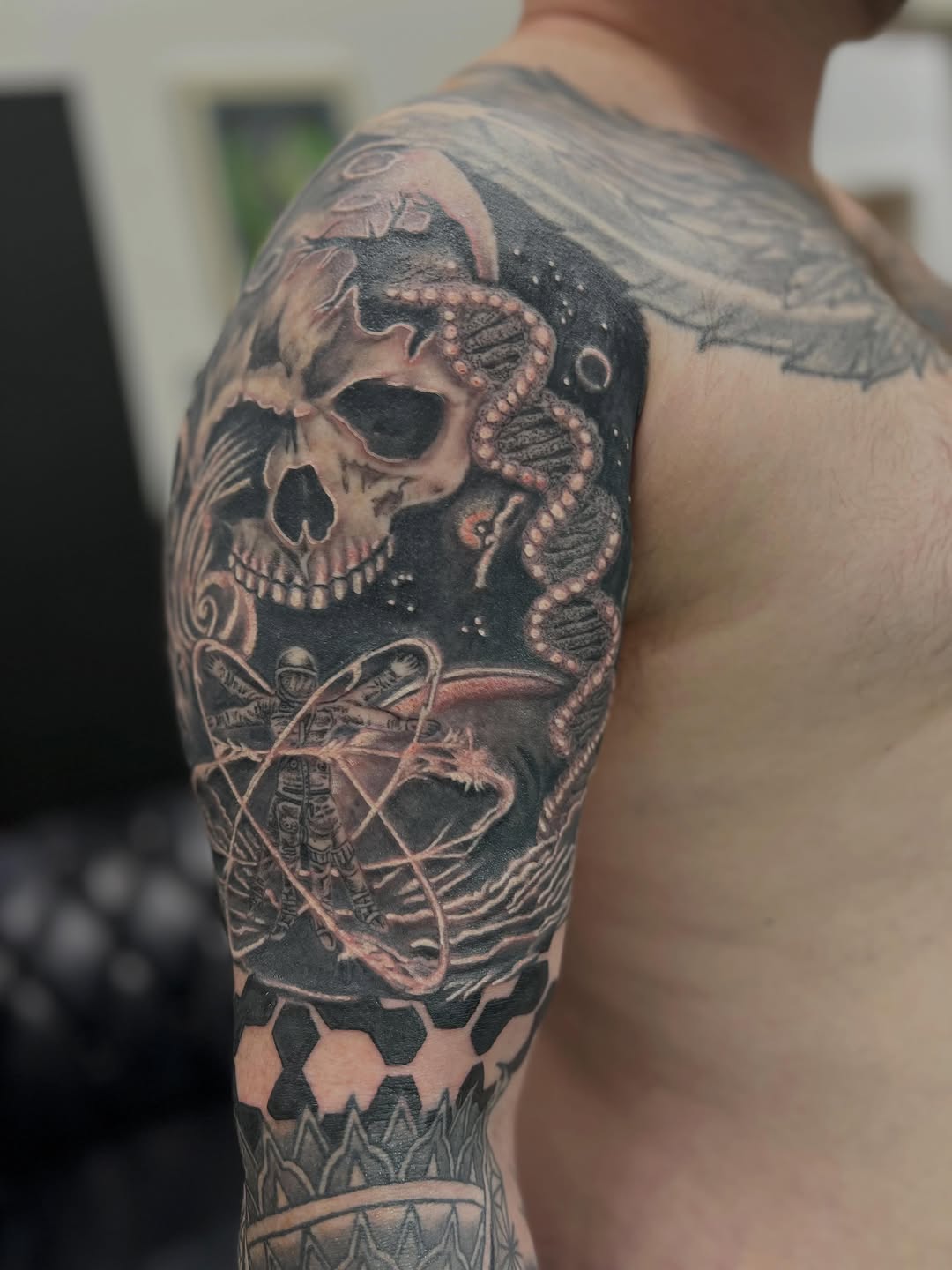 Tattoo by @aubswhit77 — realism, black_and_grey