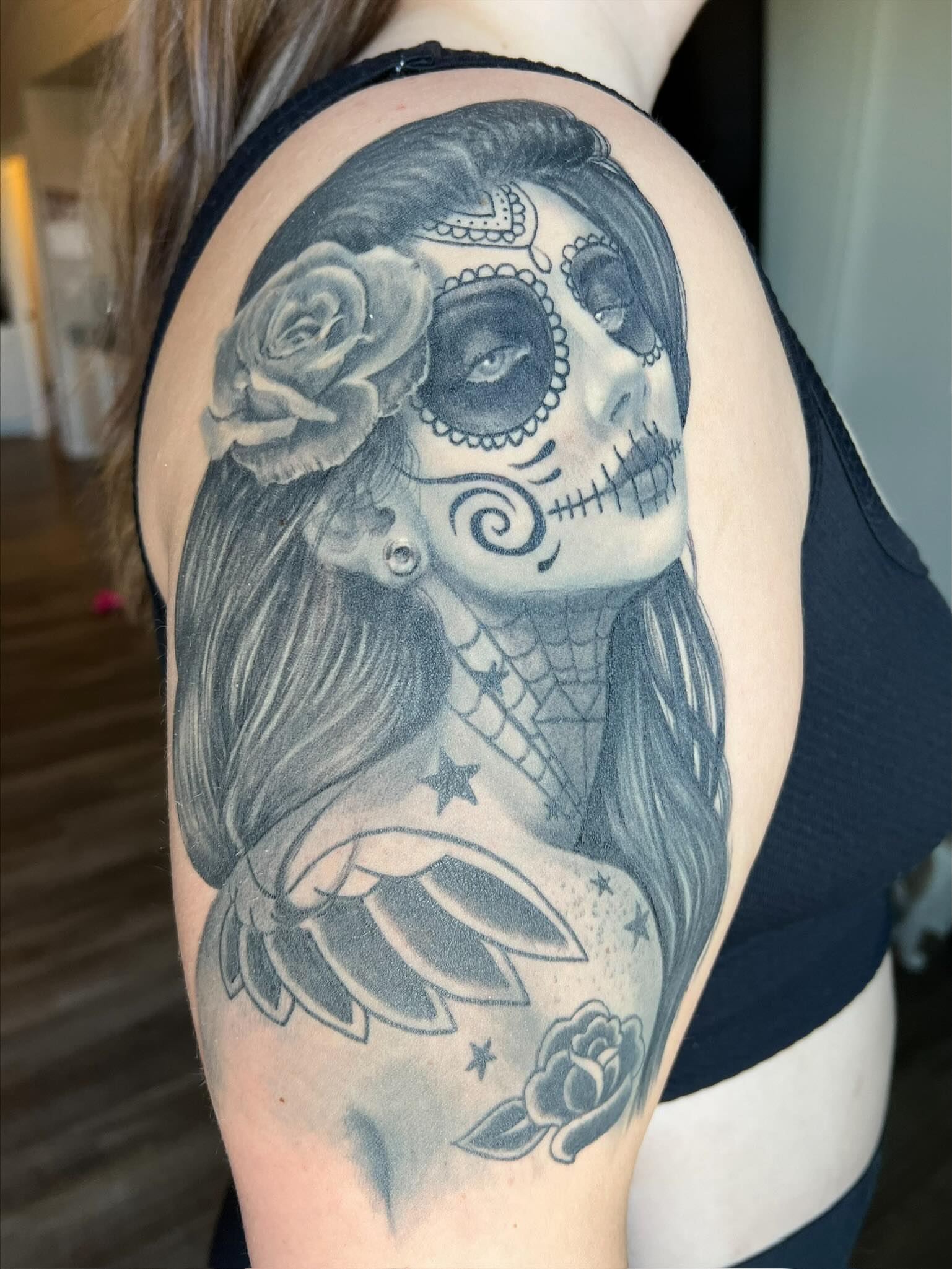 Tattoo by @artofmillion — black_and_grey, realism