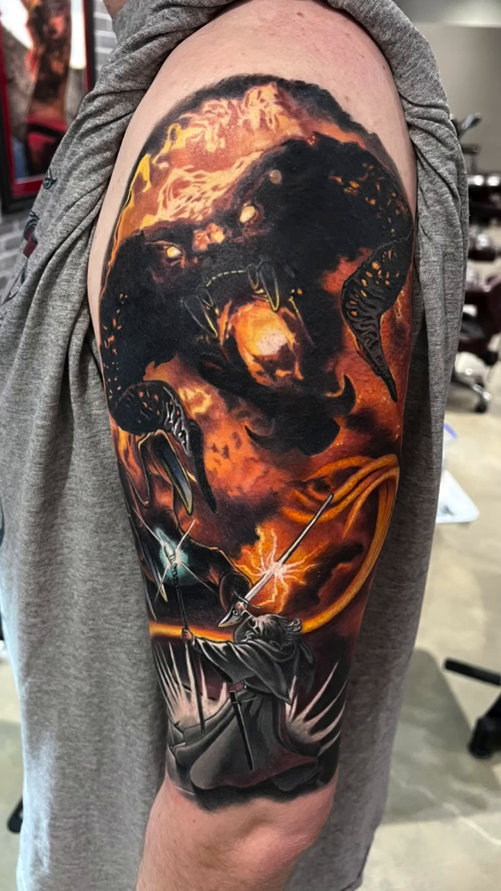 Tattoo by @sausagekingtattoos — realism, dark_realism