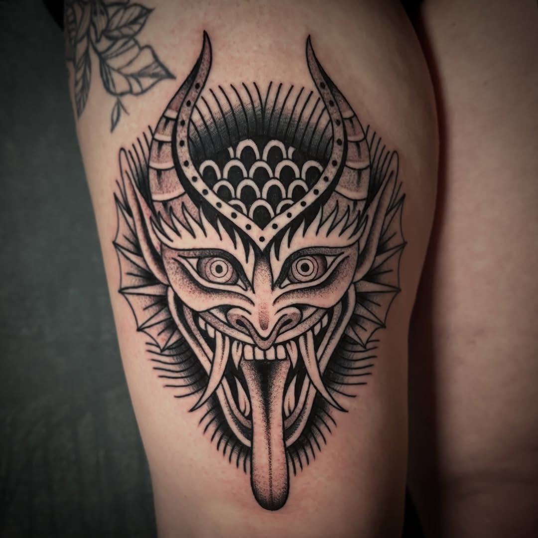 Tattoo by @kaylajtattoos โ american_traditional, black_and_grey