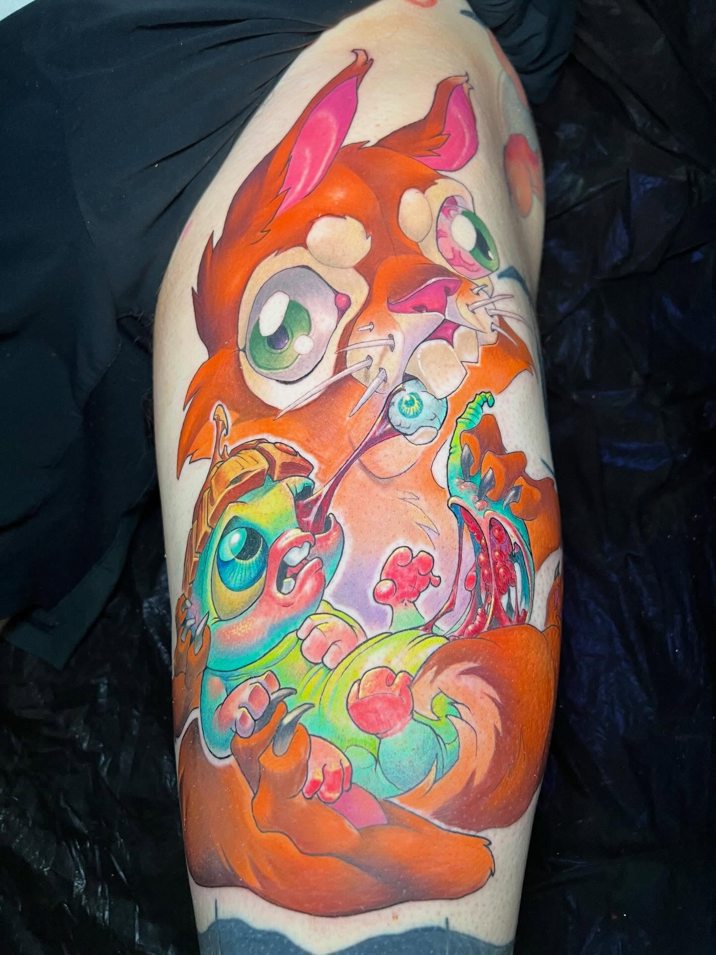 Tattoo by @jessesmithtattoos — new_school, illustrative