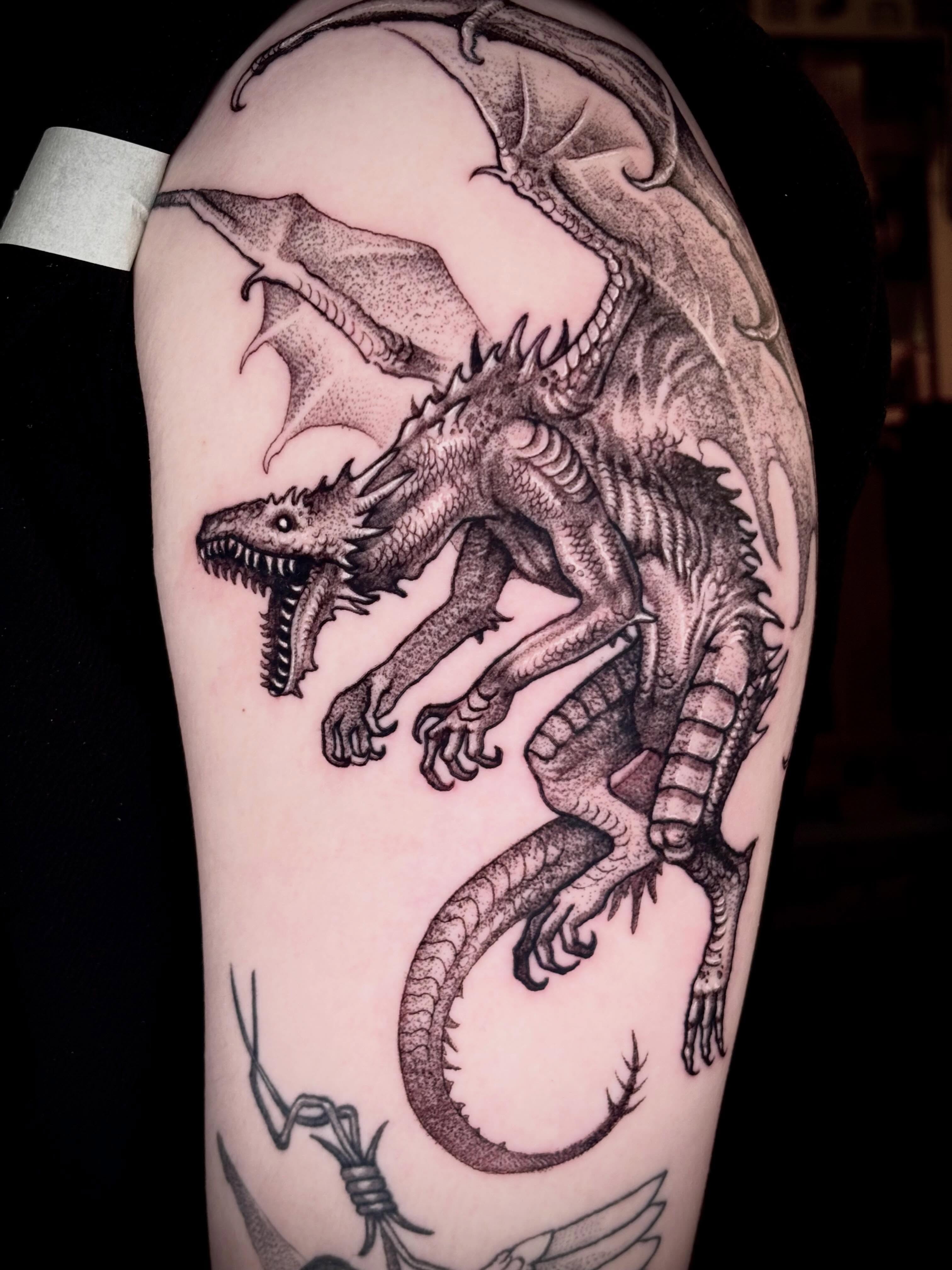 Tattoo by @blaggy__black — black_and_grey