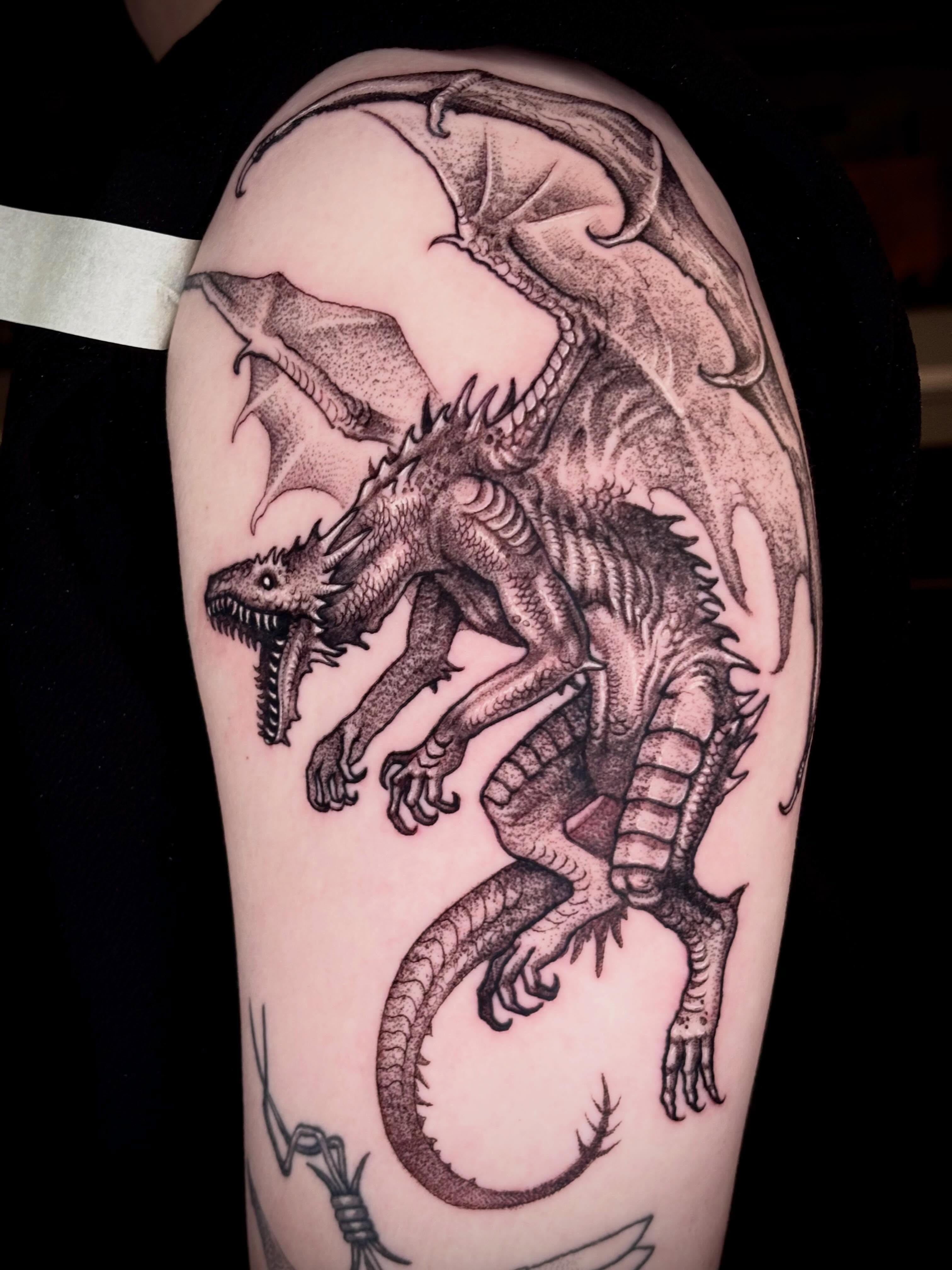 Tattoo by @blaggy__black — black_and_grey