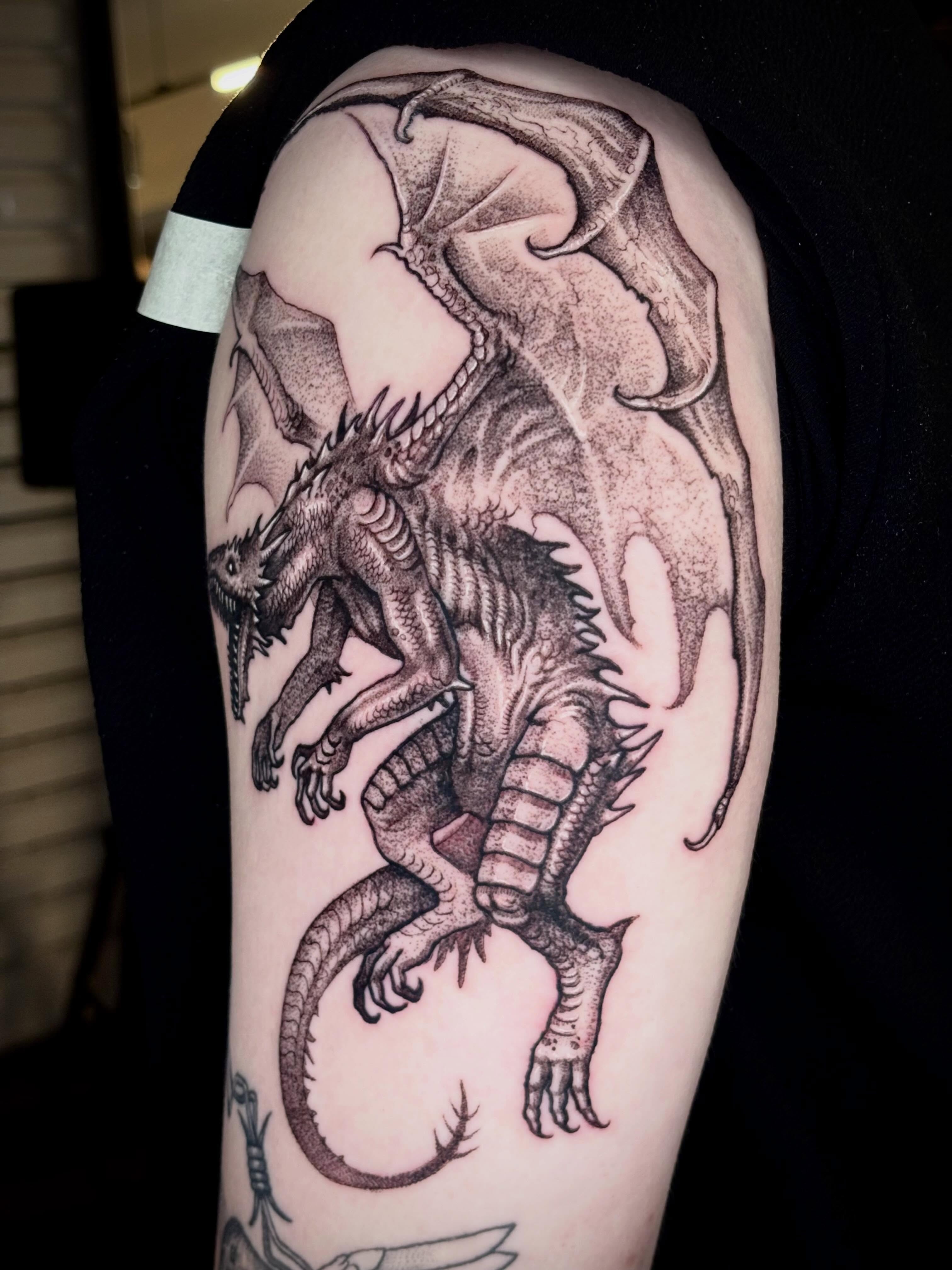 Tattoo by @blaggy__black — dotwork, realism