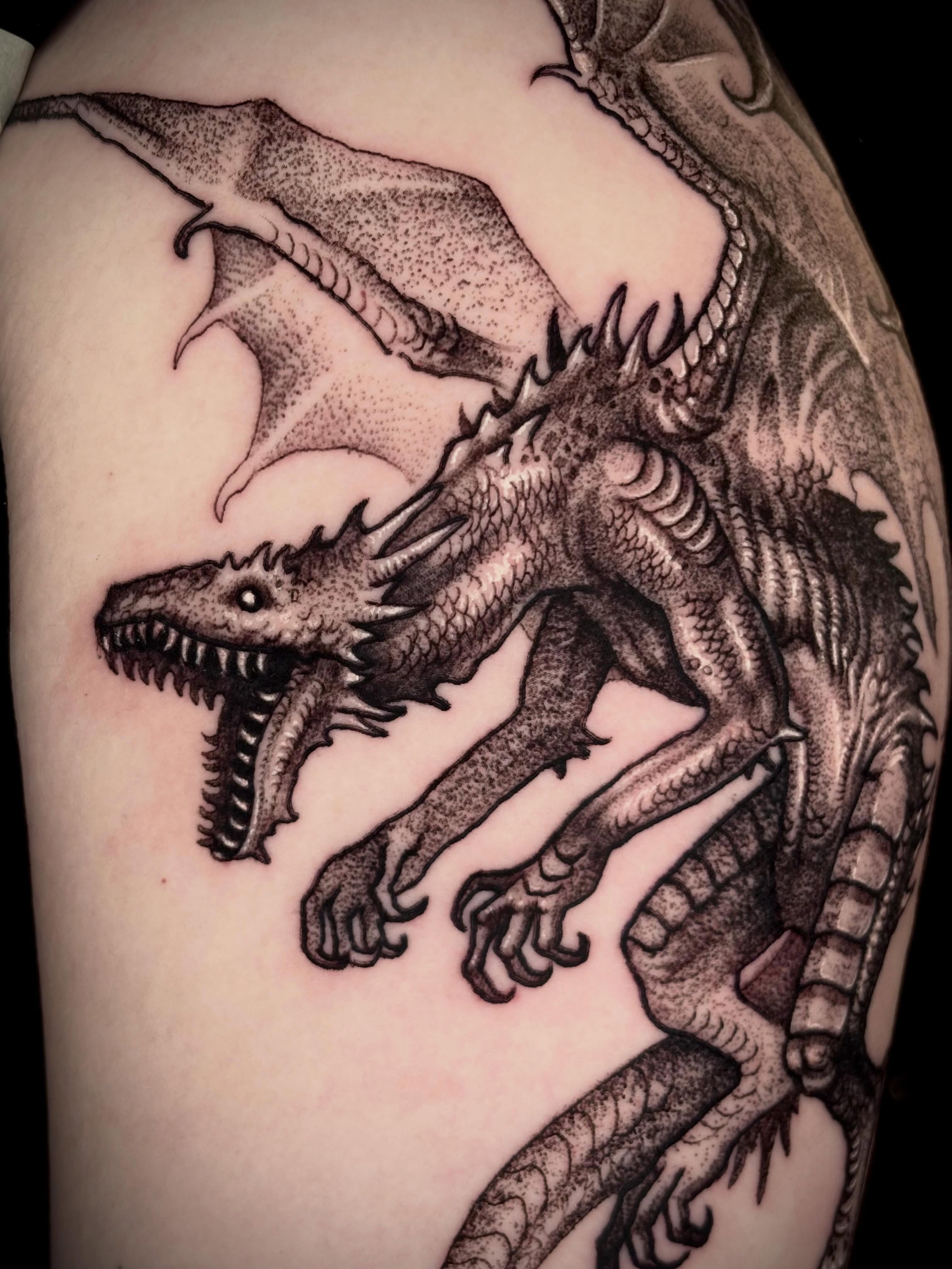 Tattoo by @blaggy__black — dotwork, realism