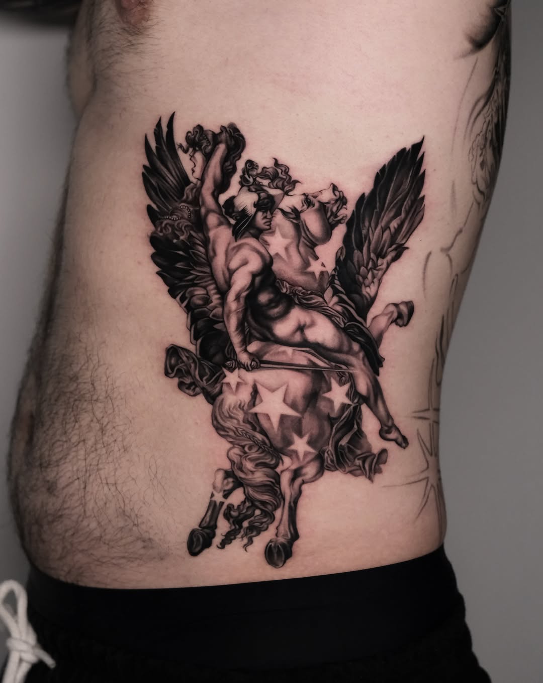Tattoo by @a_youngg_____ β realism, black_and_grey