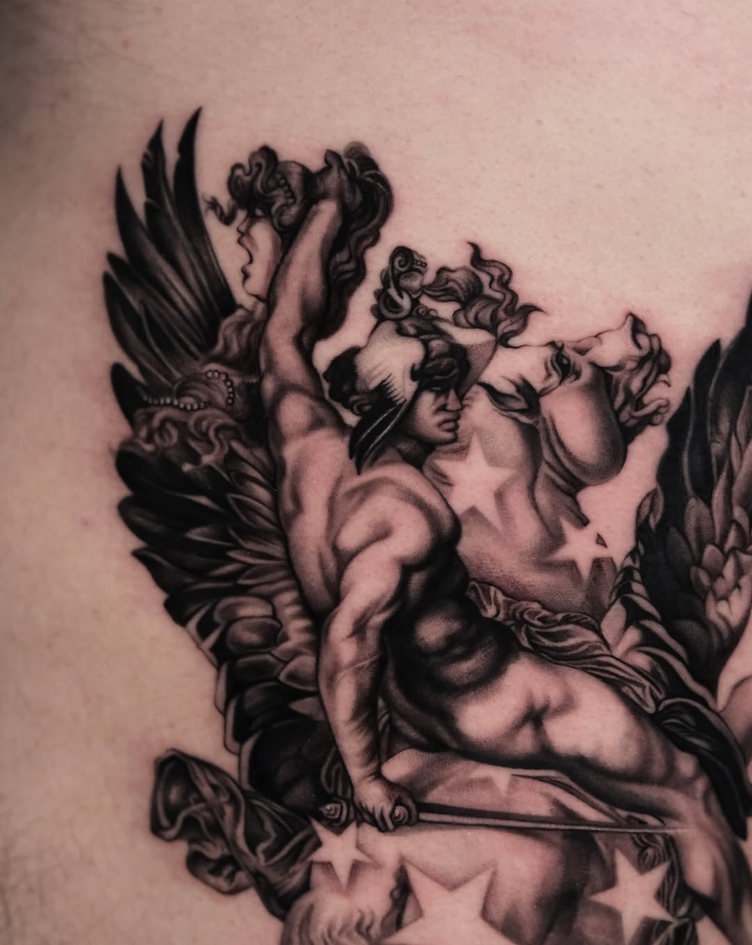 Tattoo by @a_youngg_____ β realism, black_and_grey
