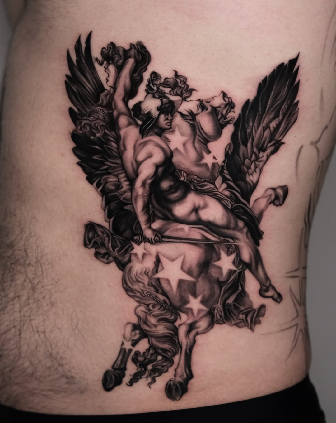 Tattoo by @a_youngg_____ β realism, black_and_grey