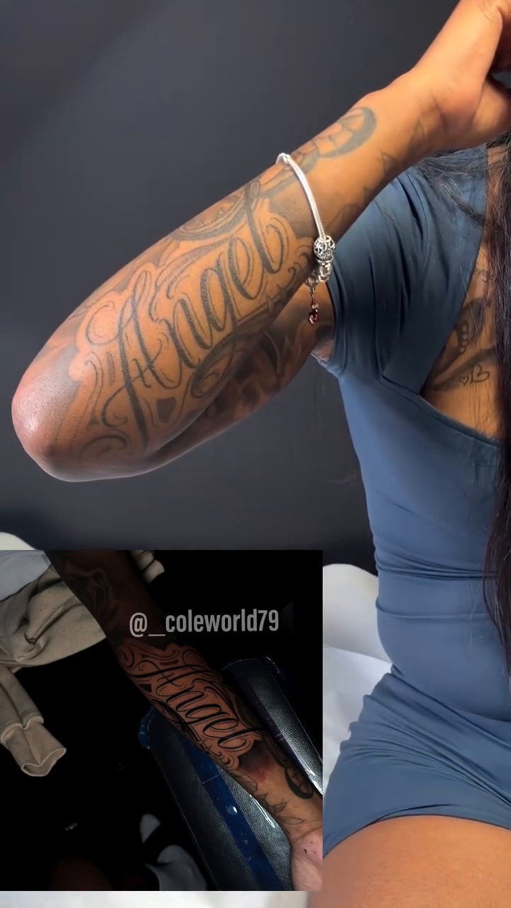 Tattoo by @_coleworld79 โ lettering_script