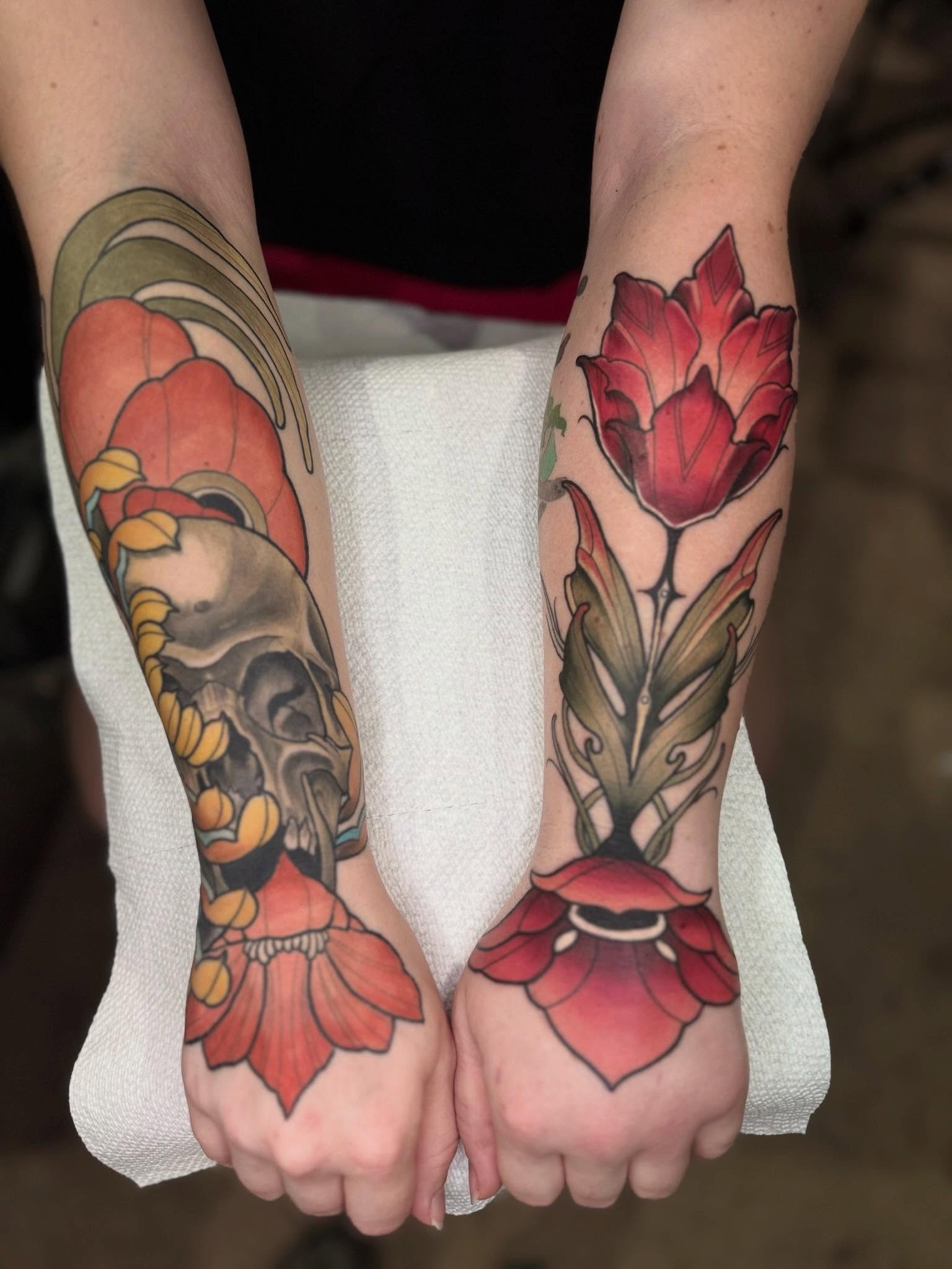 Tattoo by @laundrymattats — american_traditional, dotwork