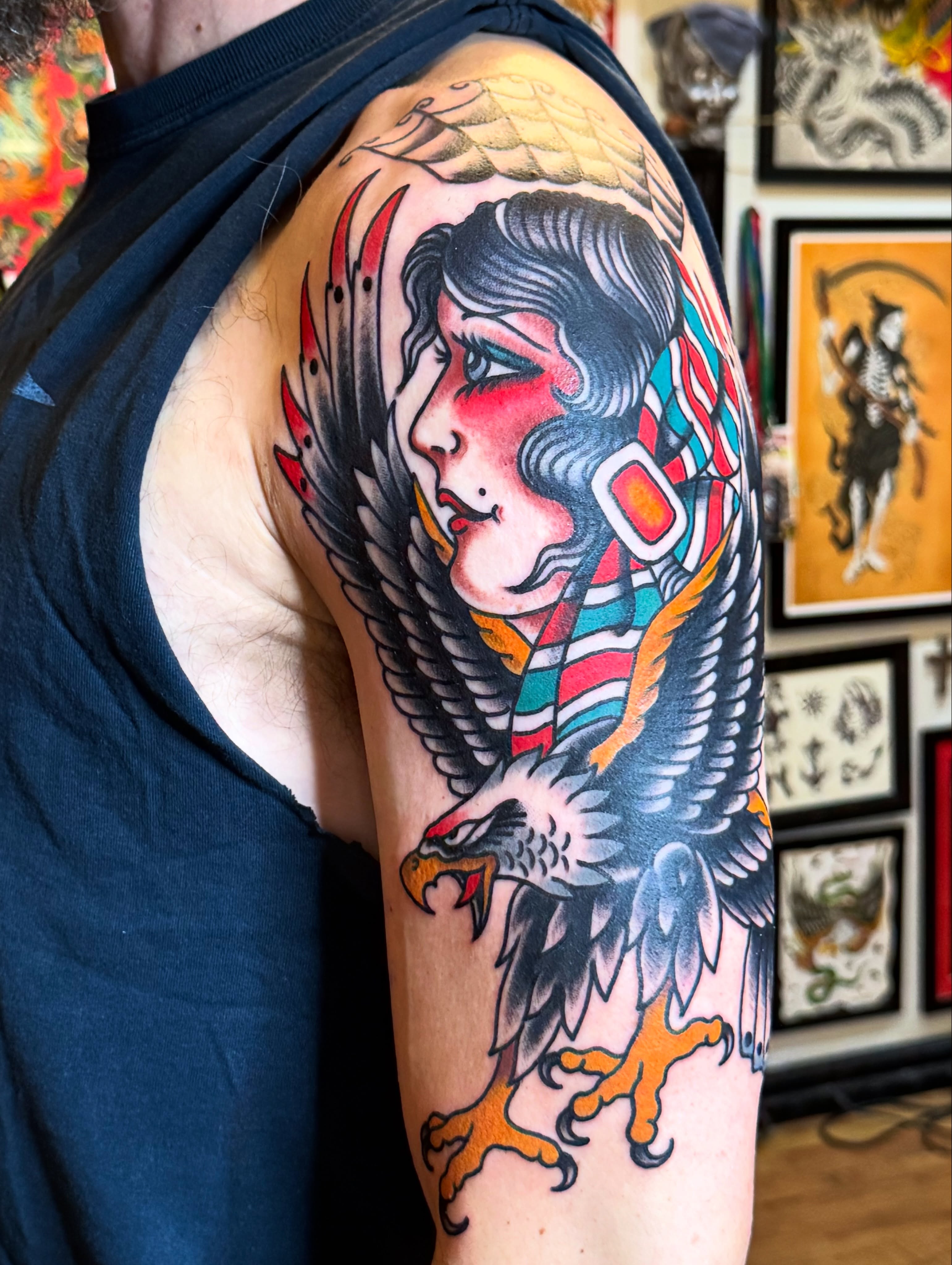 Tattoo by @dustinf_tattoo — american_traditional, neo_traditional