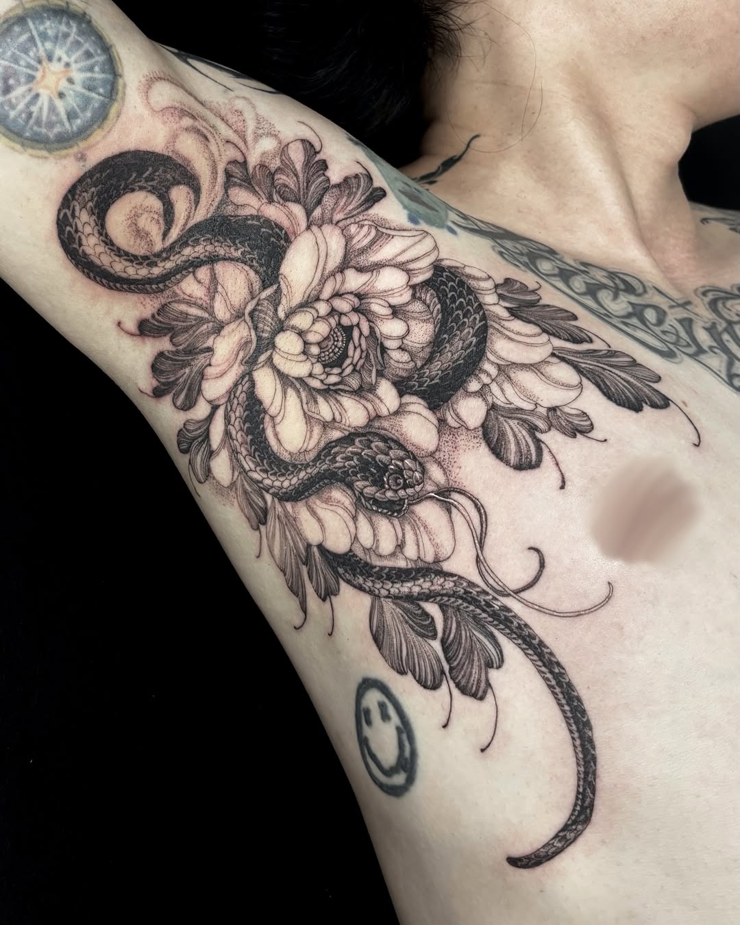 Tattoo by @yongjuntattoo β black_and_grey, dotwork