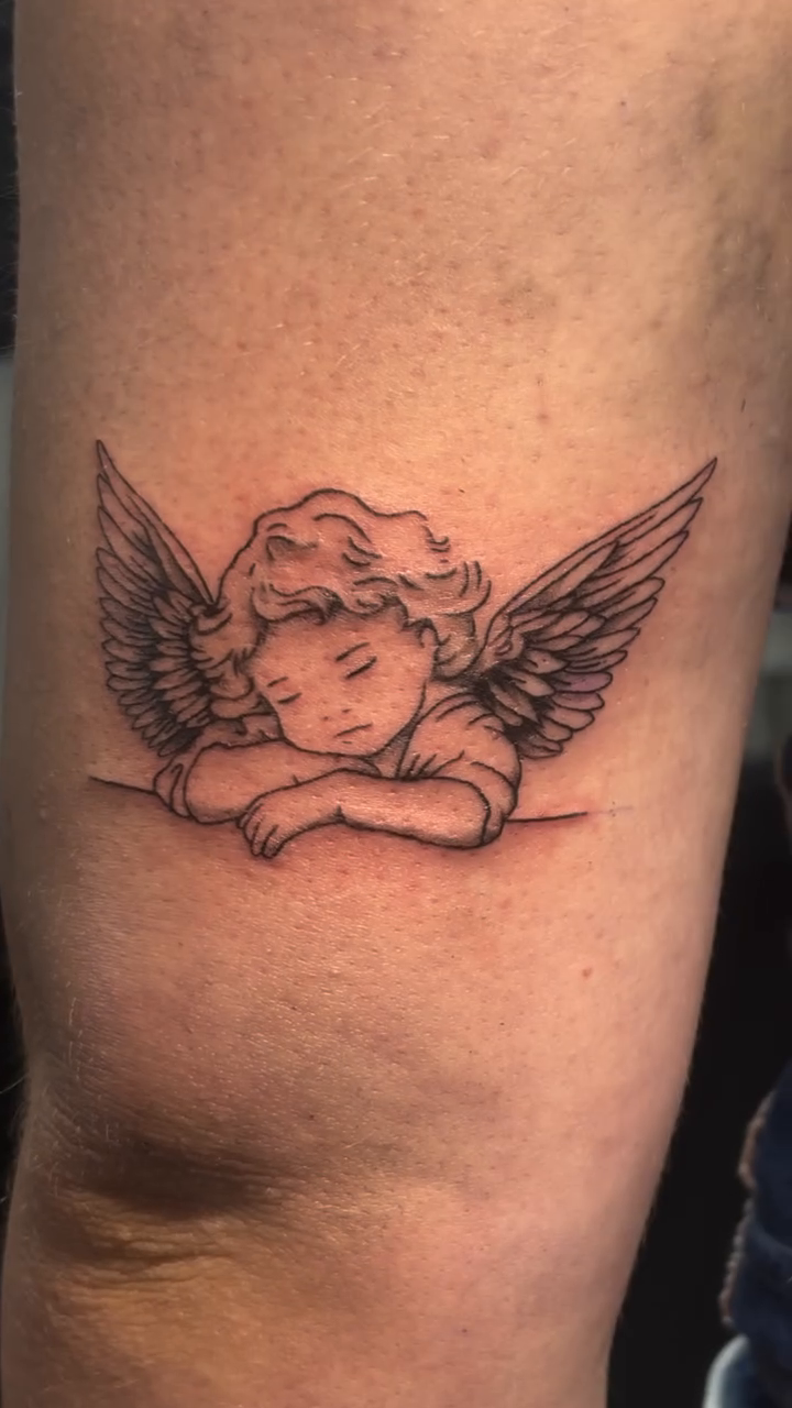 Tattoo by @sakurastabs — fine_line, black_and_grey