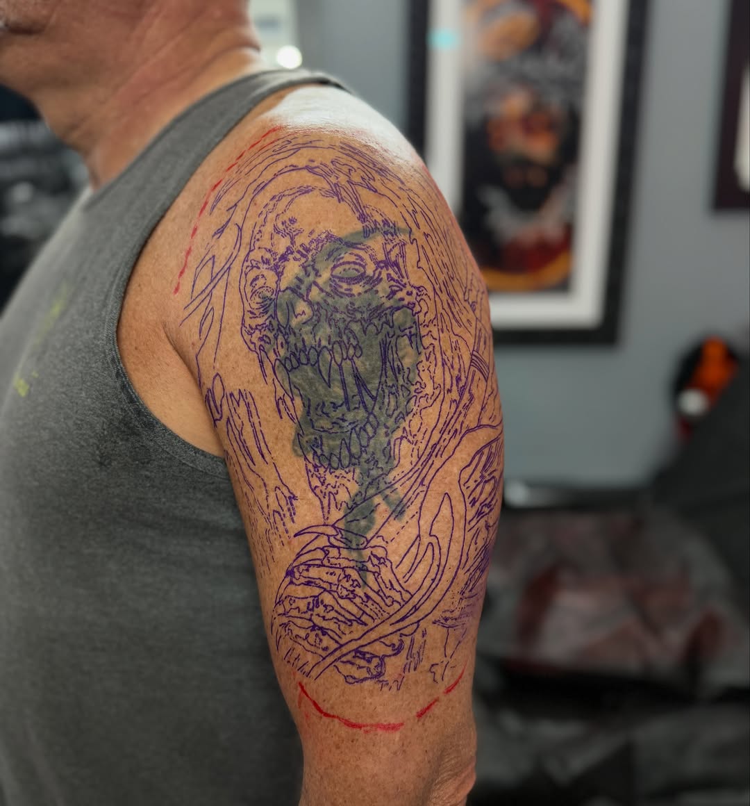 Tattoo by @artoftucker — dark_realism, blackwork