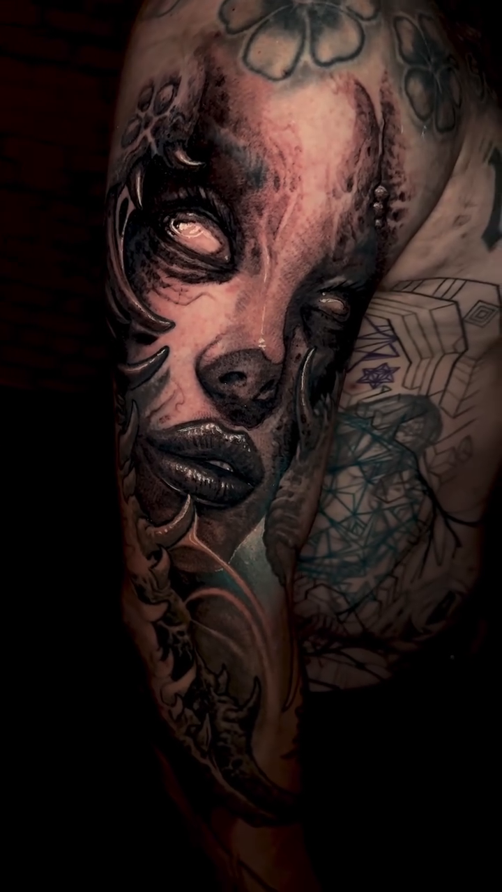 Tattoo by @ediablo — dark_realism, black_and_grey