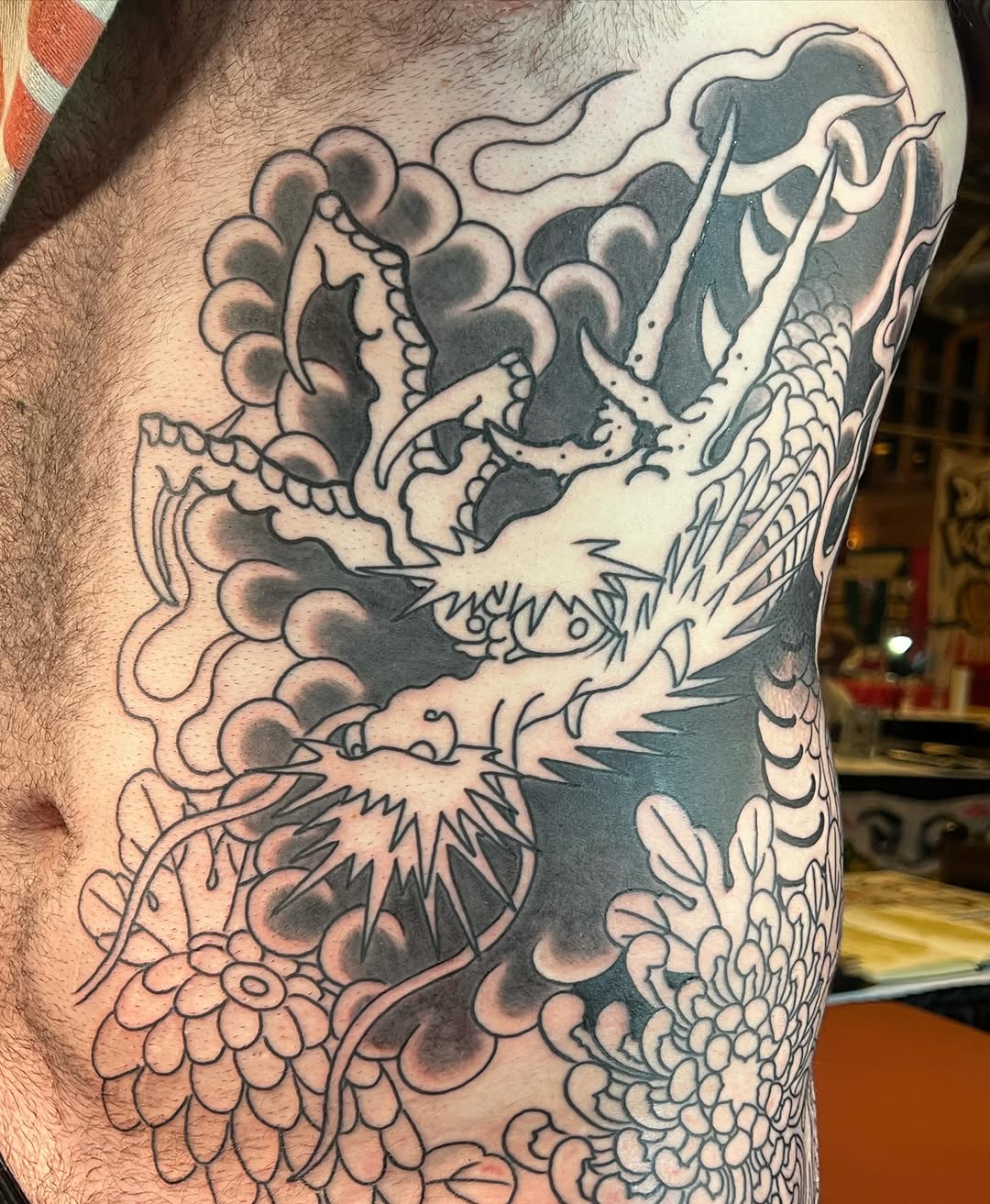 Tattoo by @kayle77 — japanese_irezumi, black_and_grey