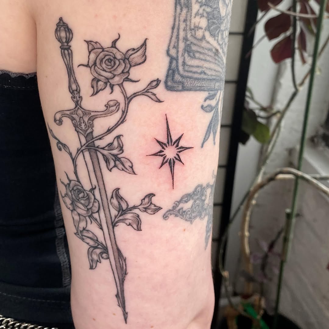 Tattoo by @woodniptat — fine_line, black_and_grey