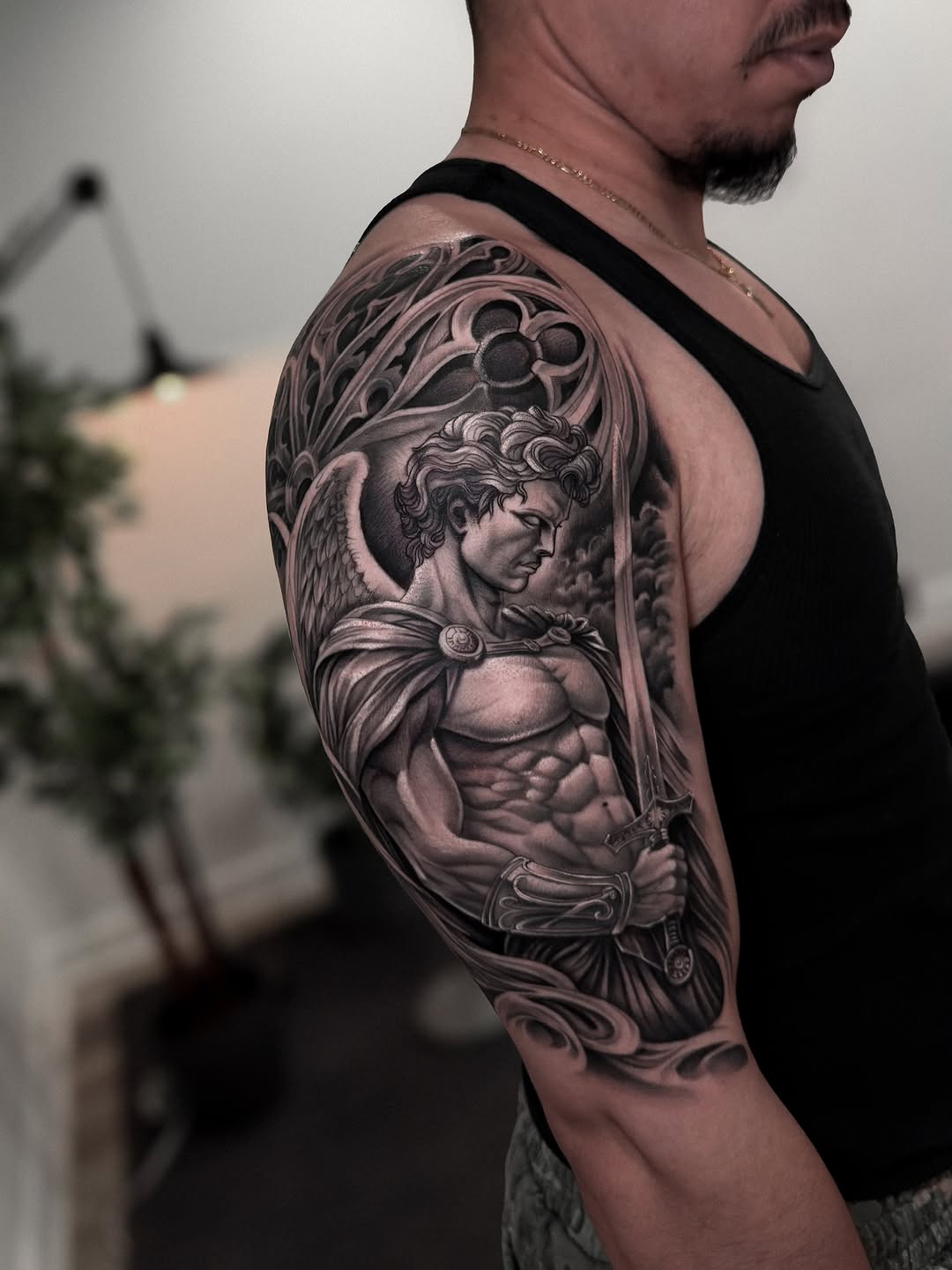 Tattoo by @rinktattoos — realism, black_and_grey