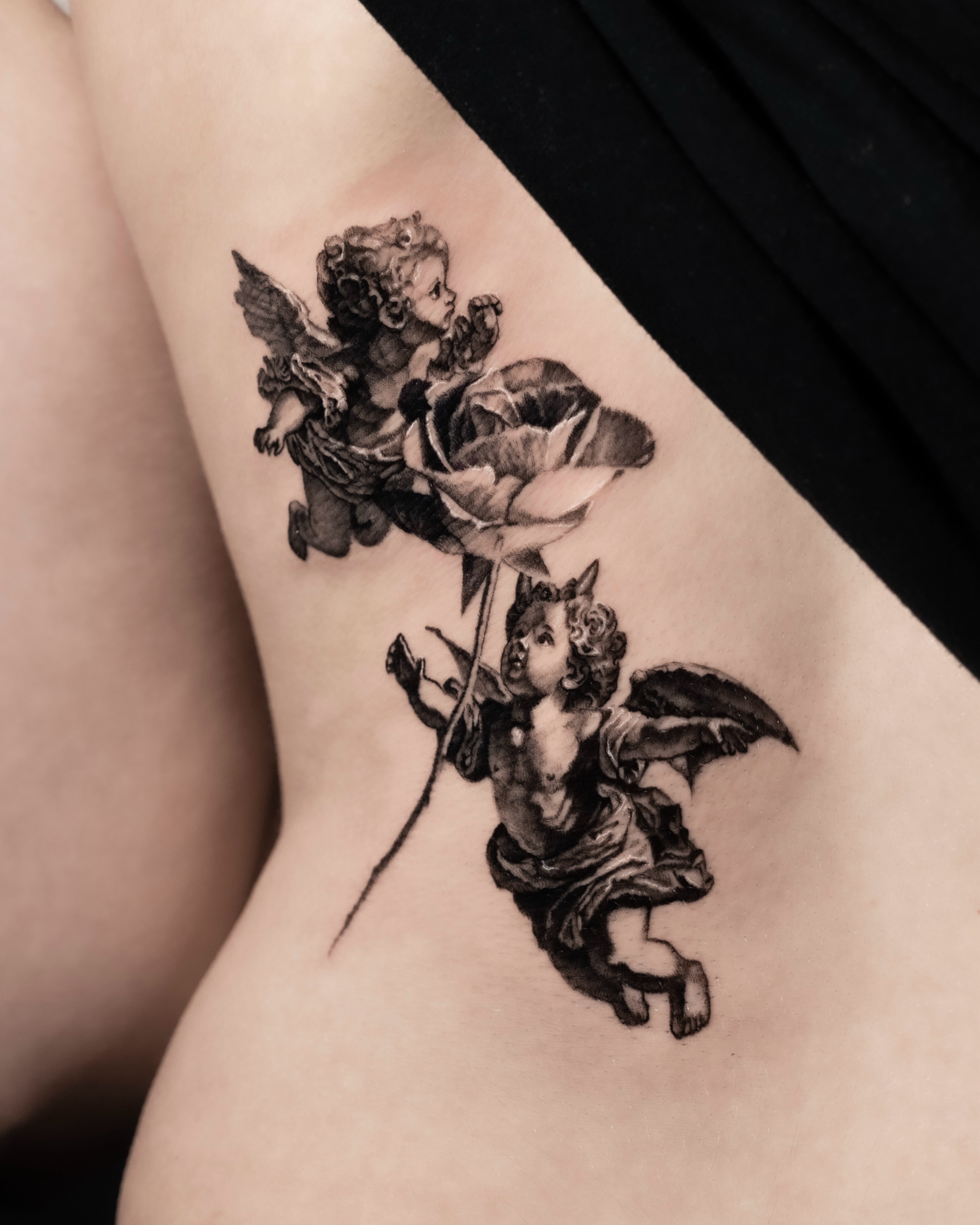 Tattoo by @tattooer_amu — black_and_grey, realism