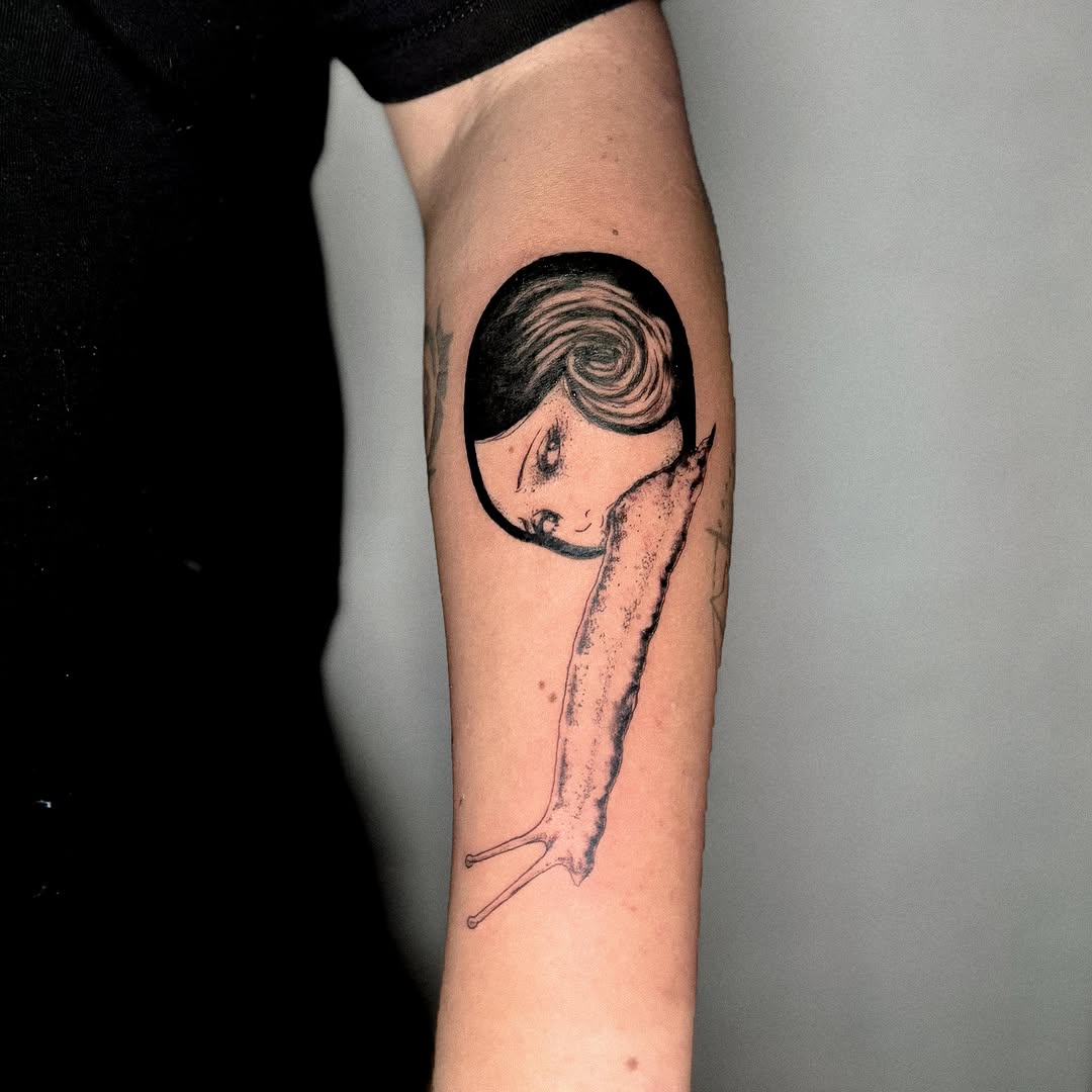 Tattoo by @jojotattooo — black_and_grey, surrealism