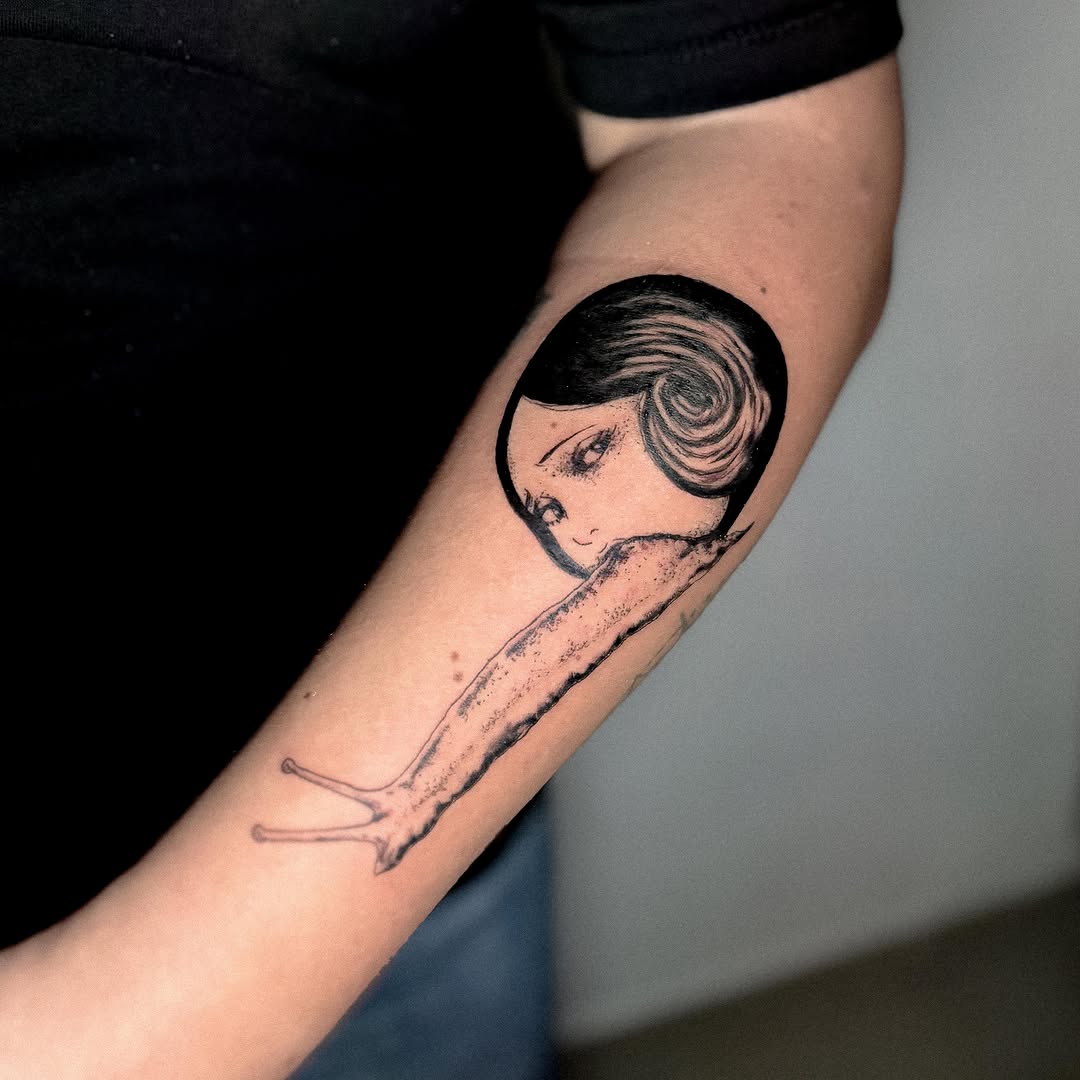 Tattoo by @jojotattooo — black_and_grey, surrealism