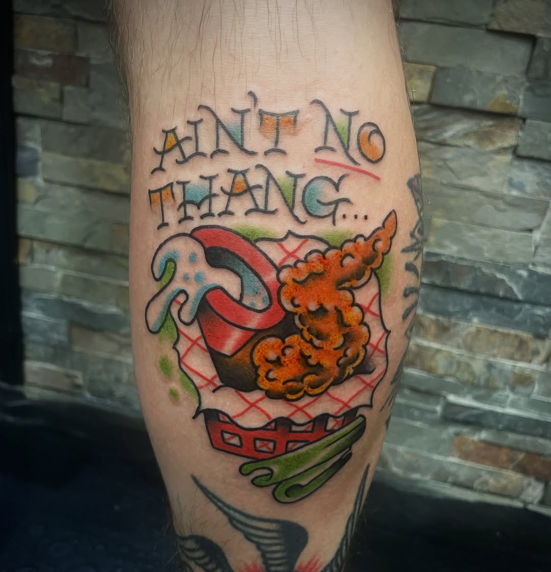 Tattoo by @jasonansley — american_traditional, lettering_script