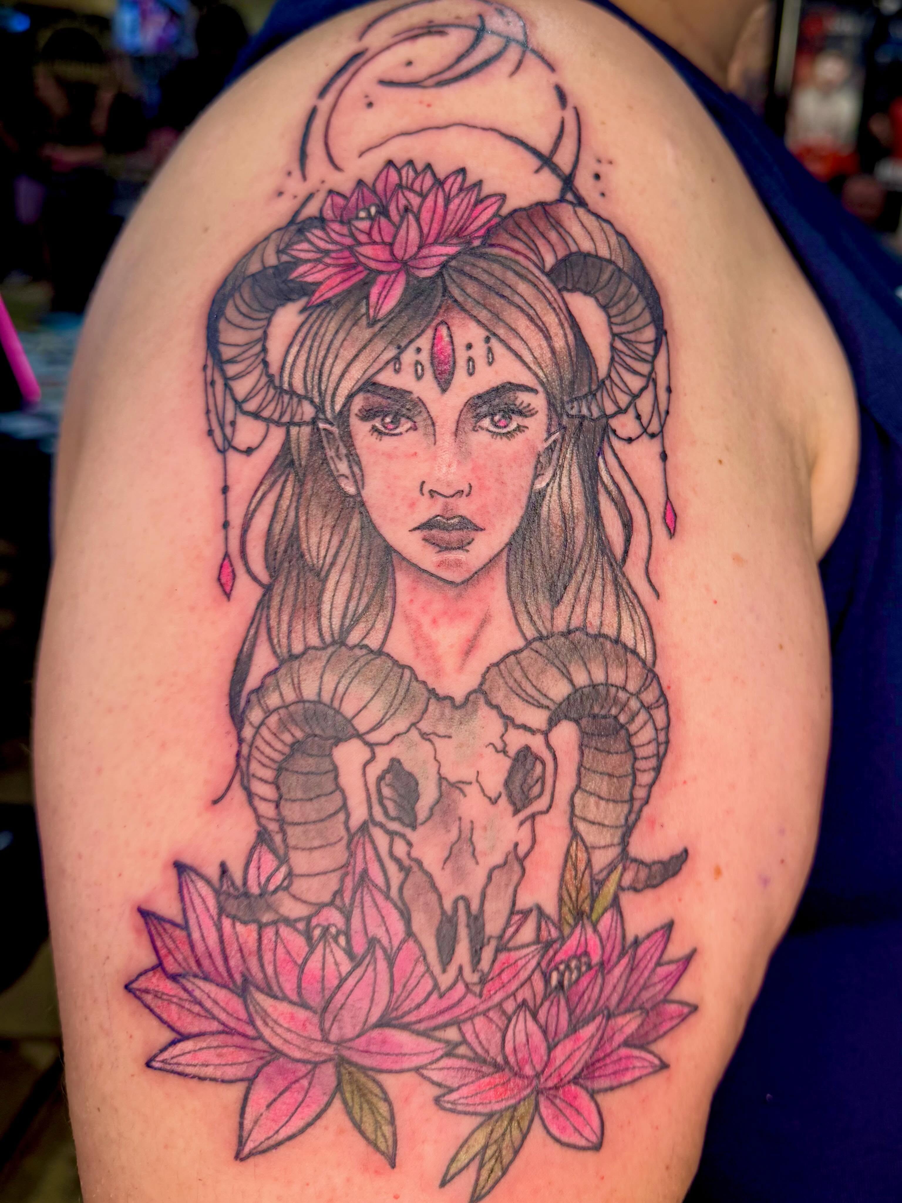 Tattoo by @lilithwhite2259 — illustrative, realism